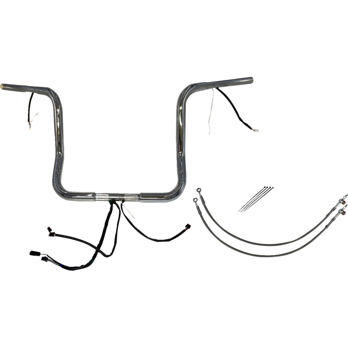 FAT Baggers INC. #902514 - EZ Install Wired 1-1/4" Round Top Handlebar Kit - 14" - Chrome