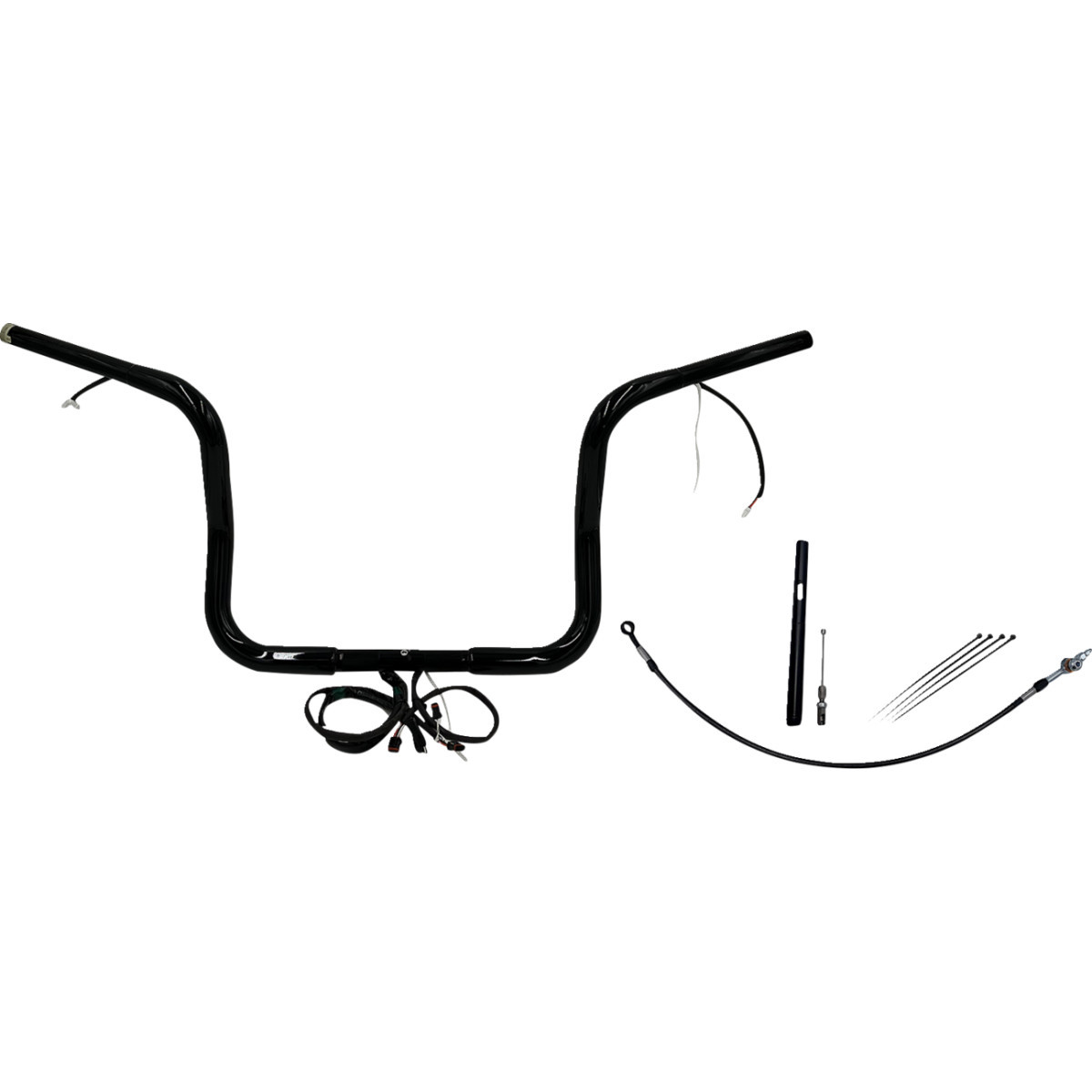 FAT Baggers INC. #912512-B - EZ Install Wired 1-1/4" Round Top Handlebar Kit - 12" - Black