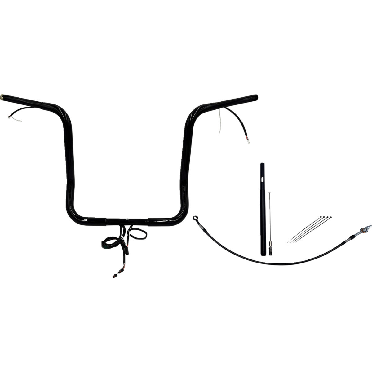 FAT Baggers INC. #912516-B - EZ Install Wired 1-1/4" Round Top Handlebar Kit - 16" - Black