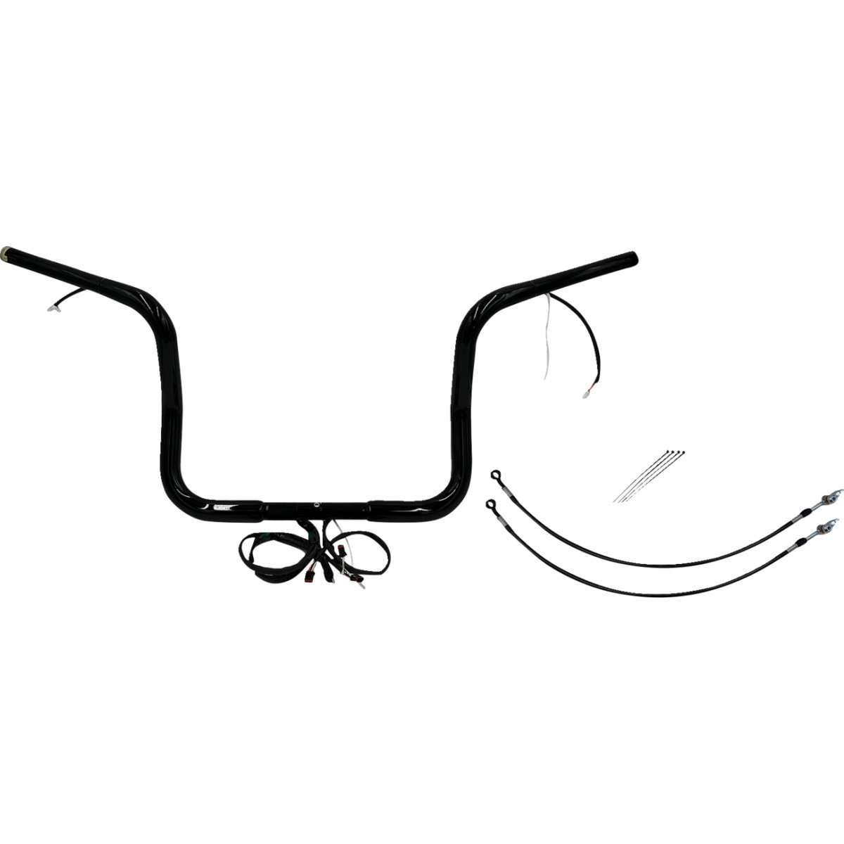 FAT Baggers INC. #902512-B - EZ Install Wired 1-1/4" Round Top Handlebar Kit - 12" - Black