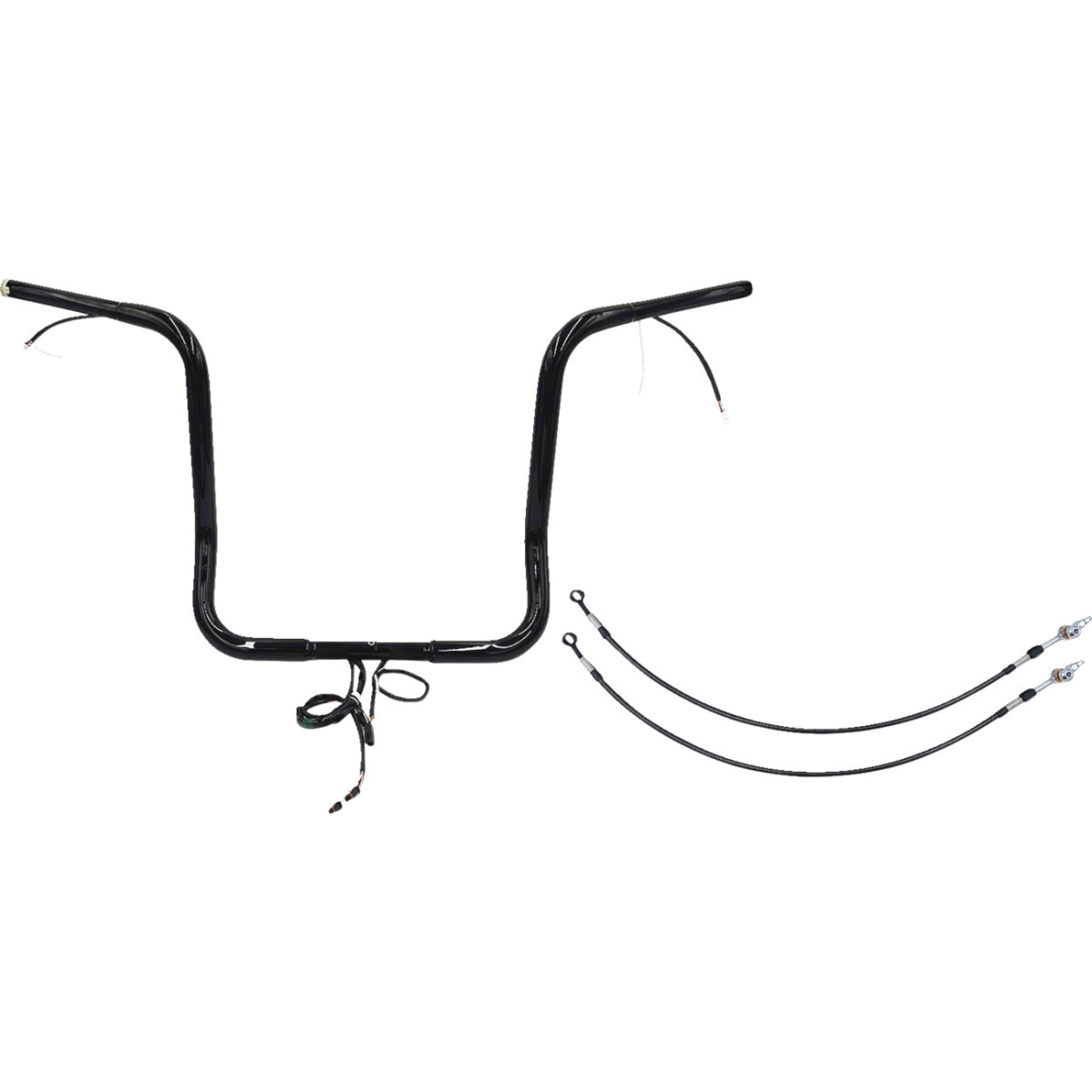 FAT Baggers INC. #901516-B - EZ Install Wired 1-1/4" Round Top Handlebar Kit - 16" - Black