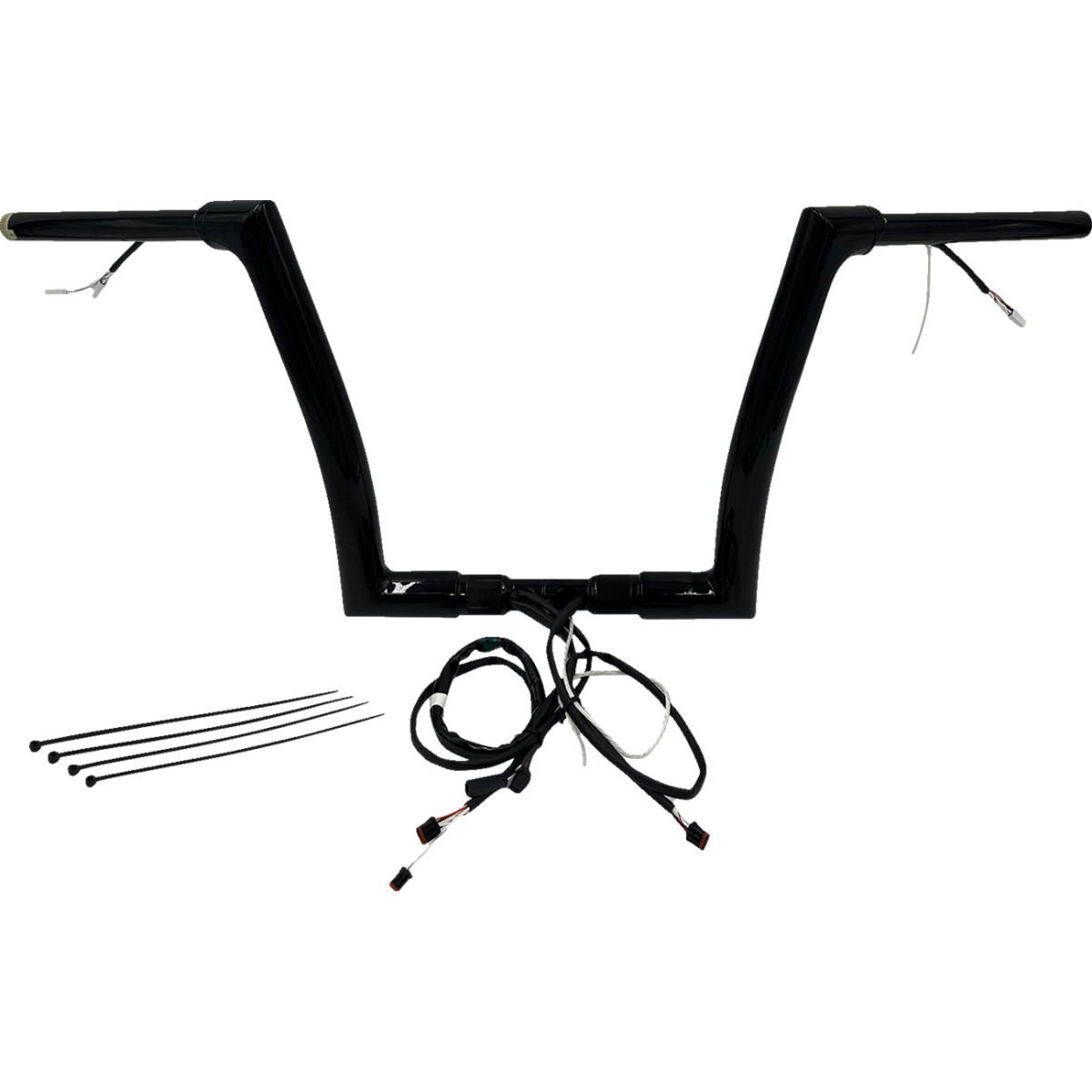 FAT Baggers INC. #601312-B - EZ Install Wired 1-1/2" Flat Top Handlebar Kit - 12" - Black