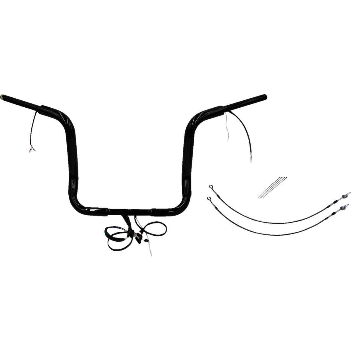 FAT Baggers INC. #802514-B - EZ Install Wired 1-1/2" Round Top Handlebar Kit - 14" - Black