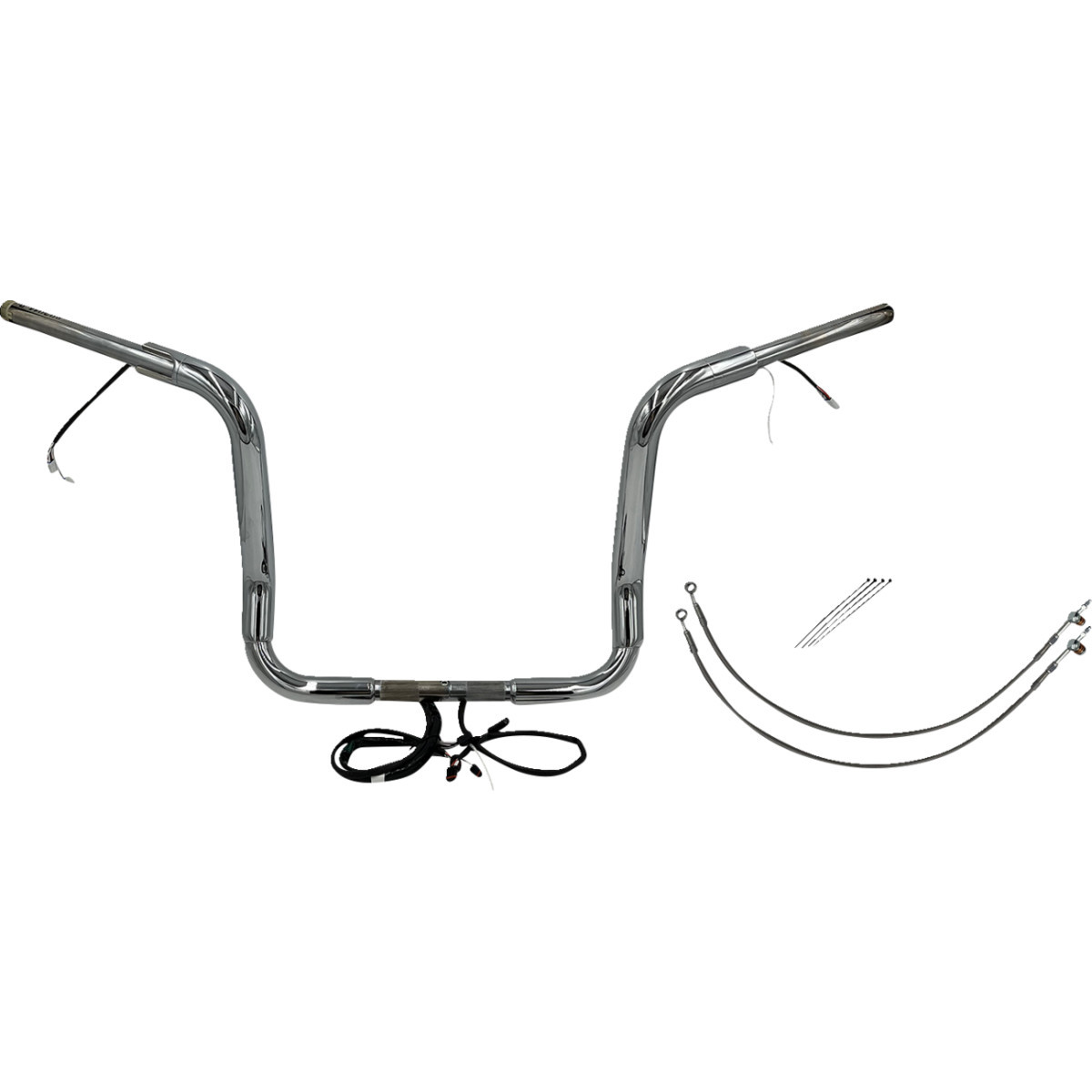 FAT Baggers INC. #801514 - EZ Install Wired 1-1/2" Round Top Handlebar Kit - 14" - Chrome