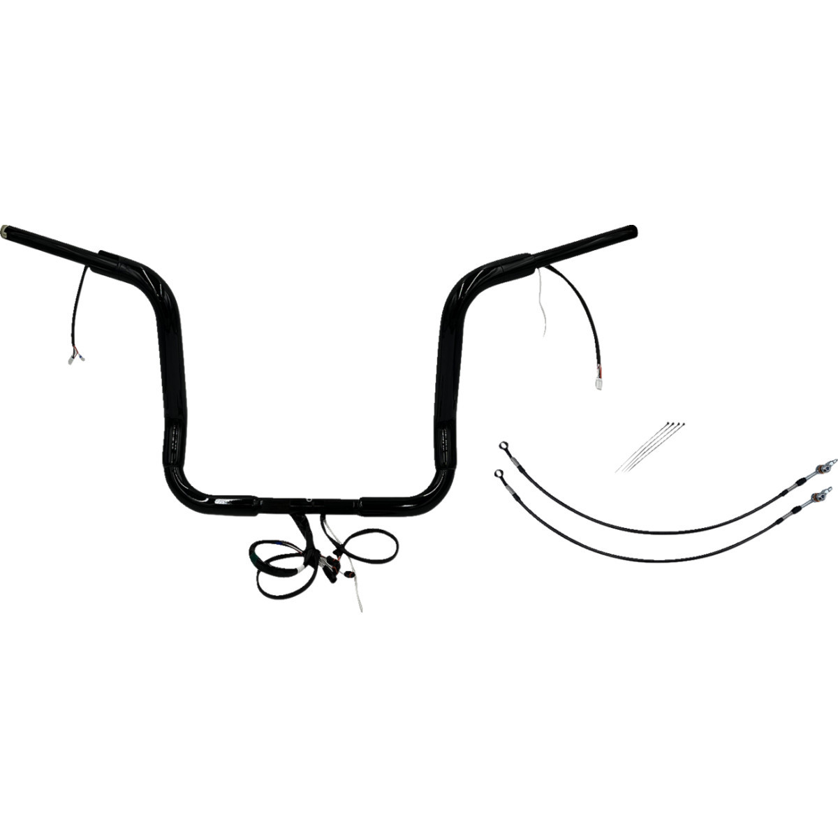 FAT Baggers INC. #801514-B - EZ Install Wired 1-1/2" Round Top Handlebar Kit - 14" - Black