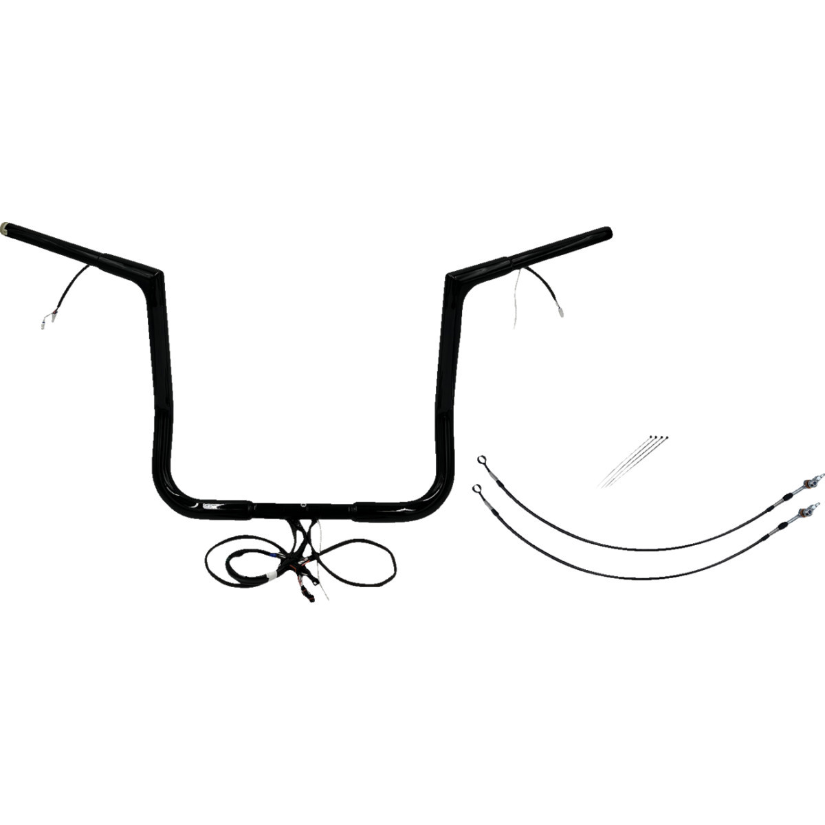 FAT Baggers INC. #701214-B - EZ Install Wired 1-1/4" Flat Top Handlebar Kit - 14" - Black