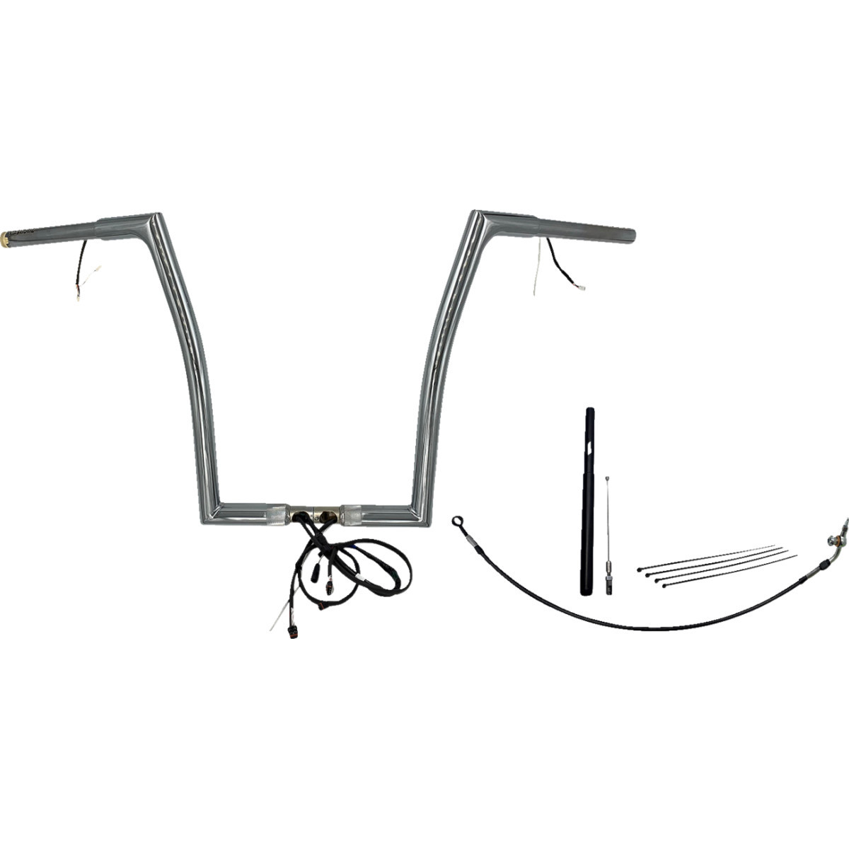 FAT Baggers INC. #712916 - EZ Install Wired 1-1/4" Flat Top Handlebar Kit - 16" - Chrome