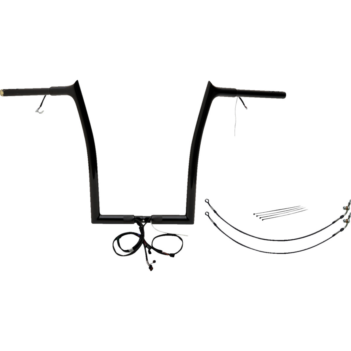 FAT Baggers INC. #902916-B - EZ Install Wired 1-1/4" Pointed Top Handlebar Kit - 16" - Black