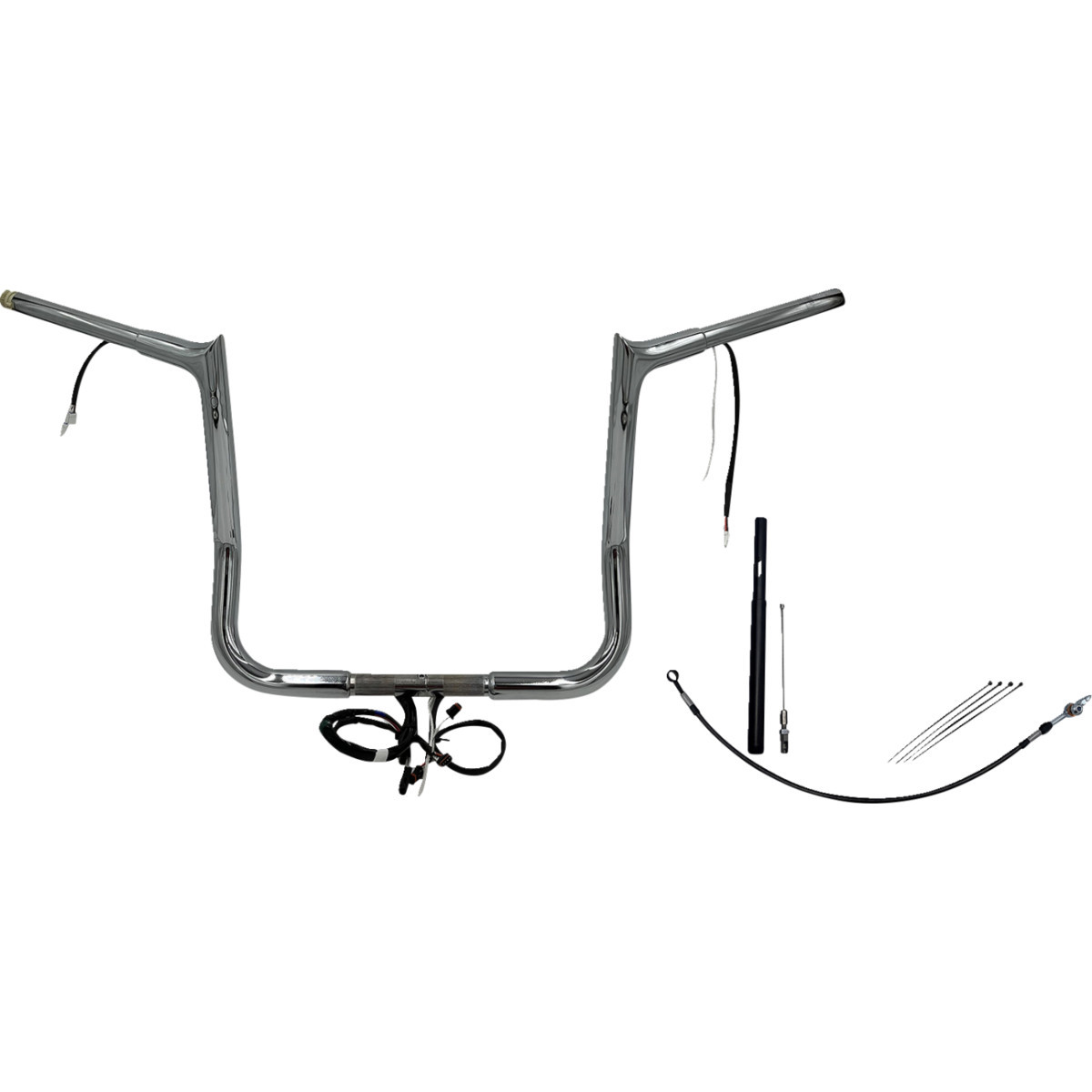 FAT Baggers INC. #912014 - EZ Install Wired 1-1/4" Pointed Top Handlebar Kit - 14" - Chrome