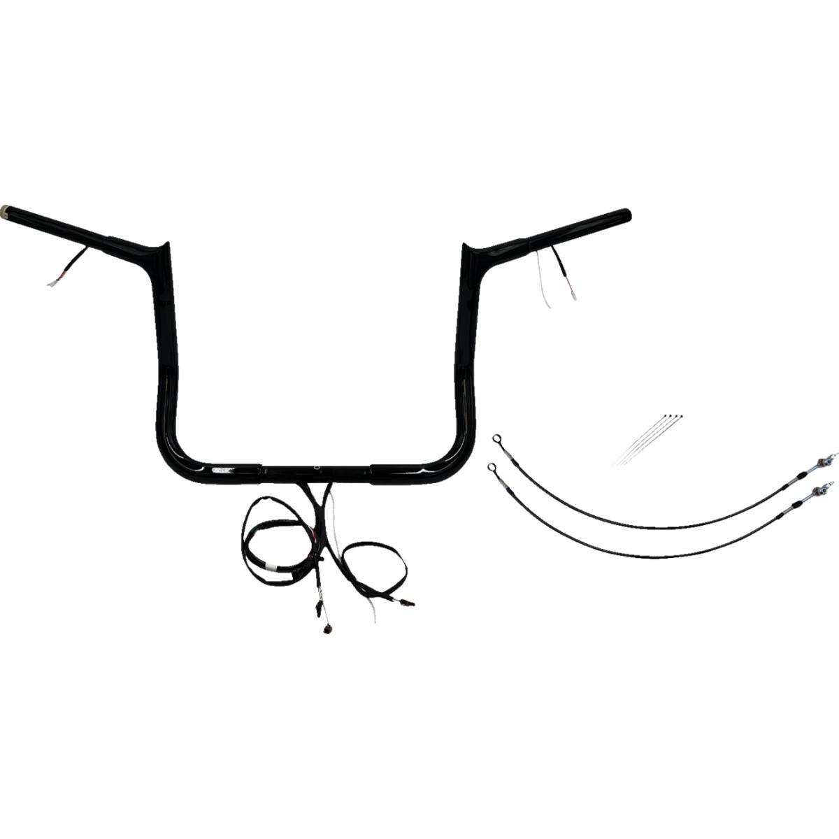 FAT Baggers INC. #902212-B - EZ Install Wired 1-1/4" Pointed Top Handlebar Kit - 12" - Black
