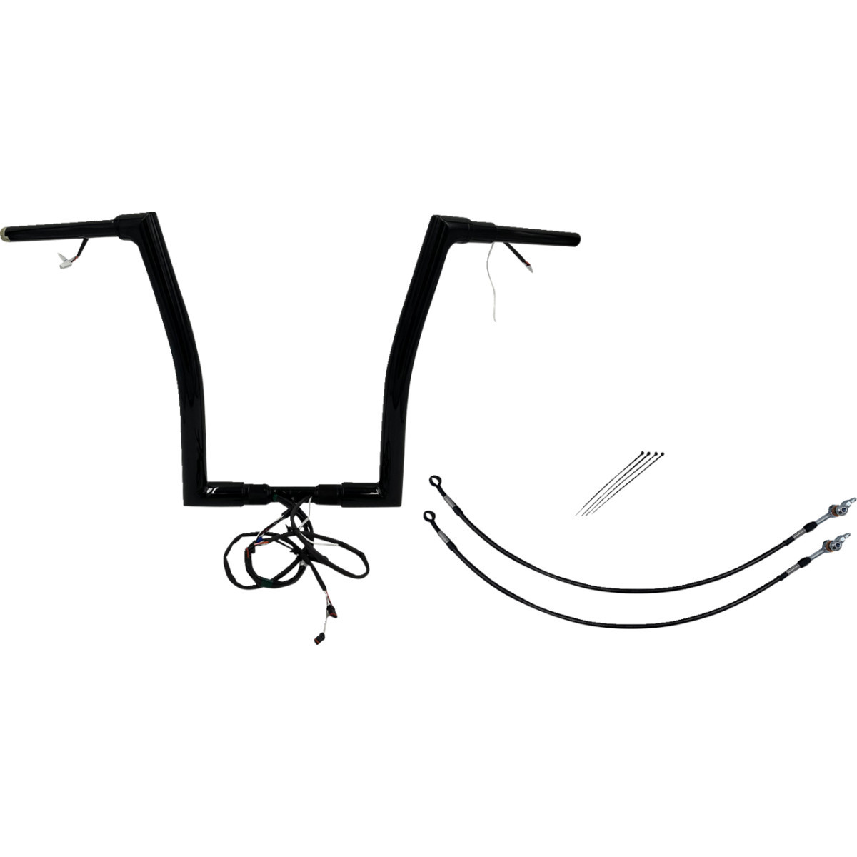 FAT Baggers INC. #601316-B - EZ Install Wired 1-1/2" Flat Top Handlebar Kit - 16" - Black