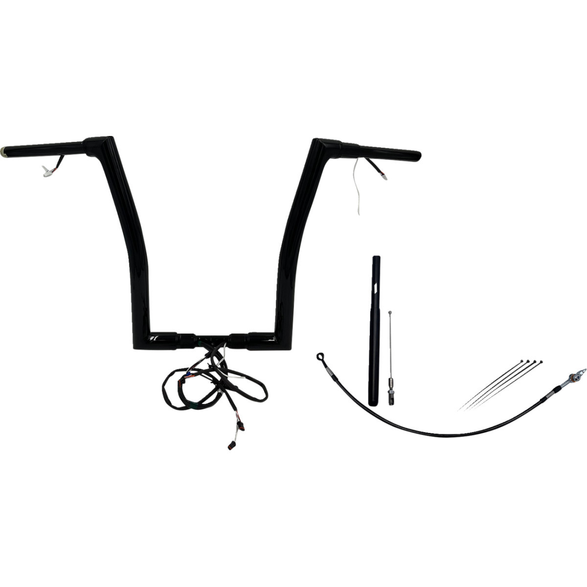 FAT Baggers INC. #612916-B - EZ Install Wired 1-1/2" Flat Top Handlebar Kit - 16" - Black
