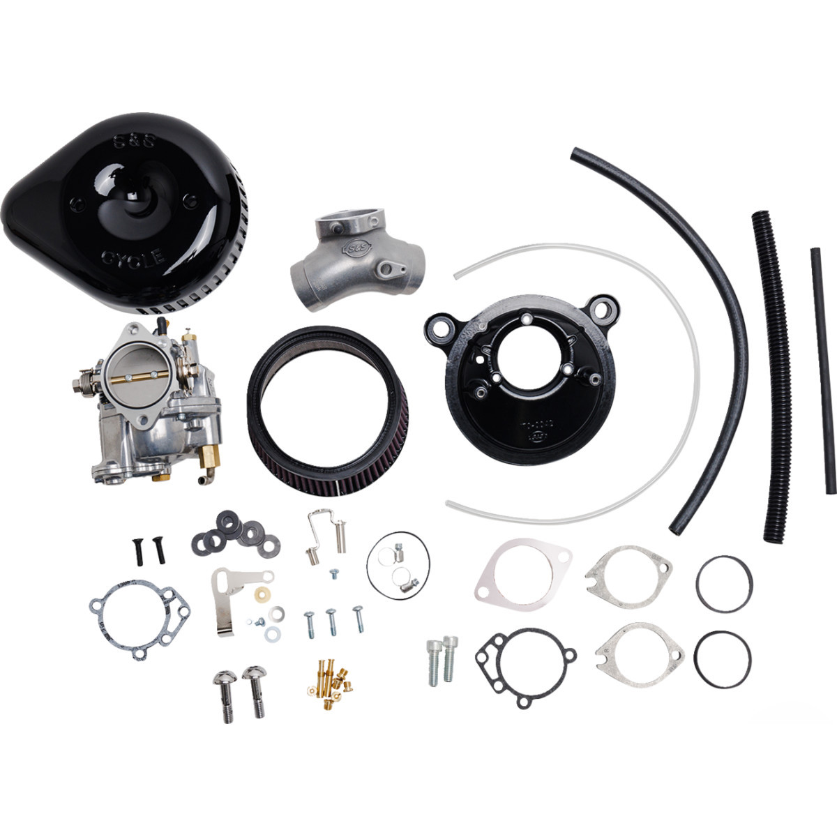 S&S Cycle #110-0148 - Super G Carburetor with Stealth Air Cleaner Kit - Gloss Black - Evolution Big Twin