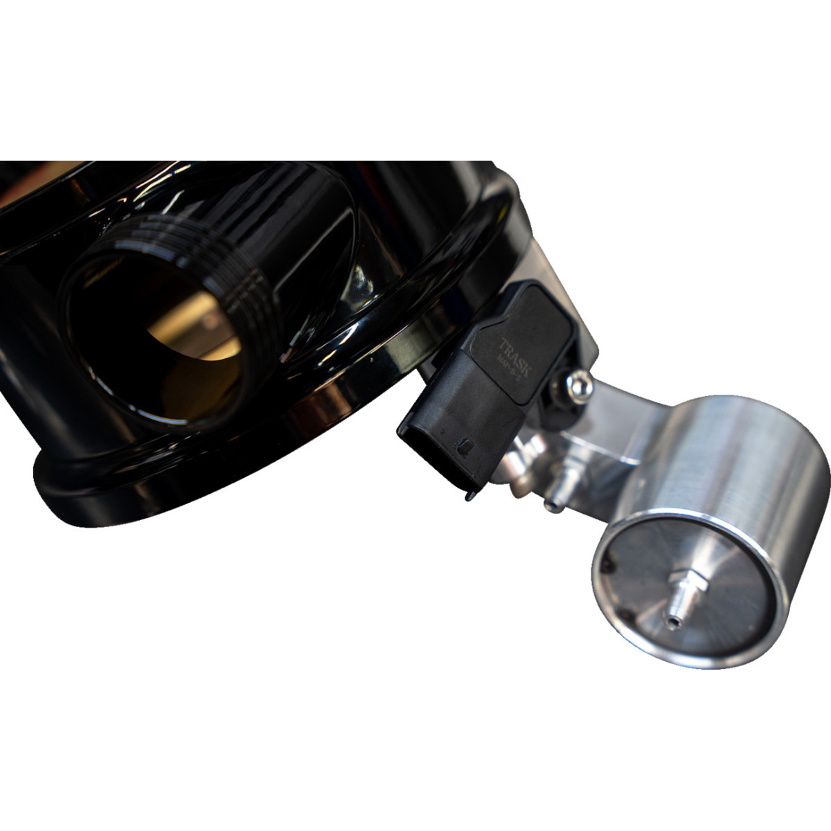 Trask #TM-7600 - Tornado Turbo Performance Kit - Black with Brushed Stainless Steel Exhaust - M8