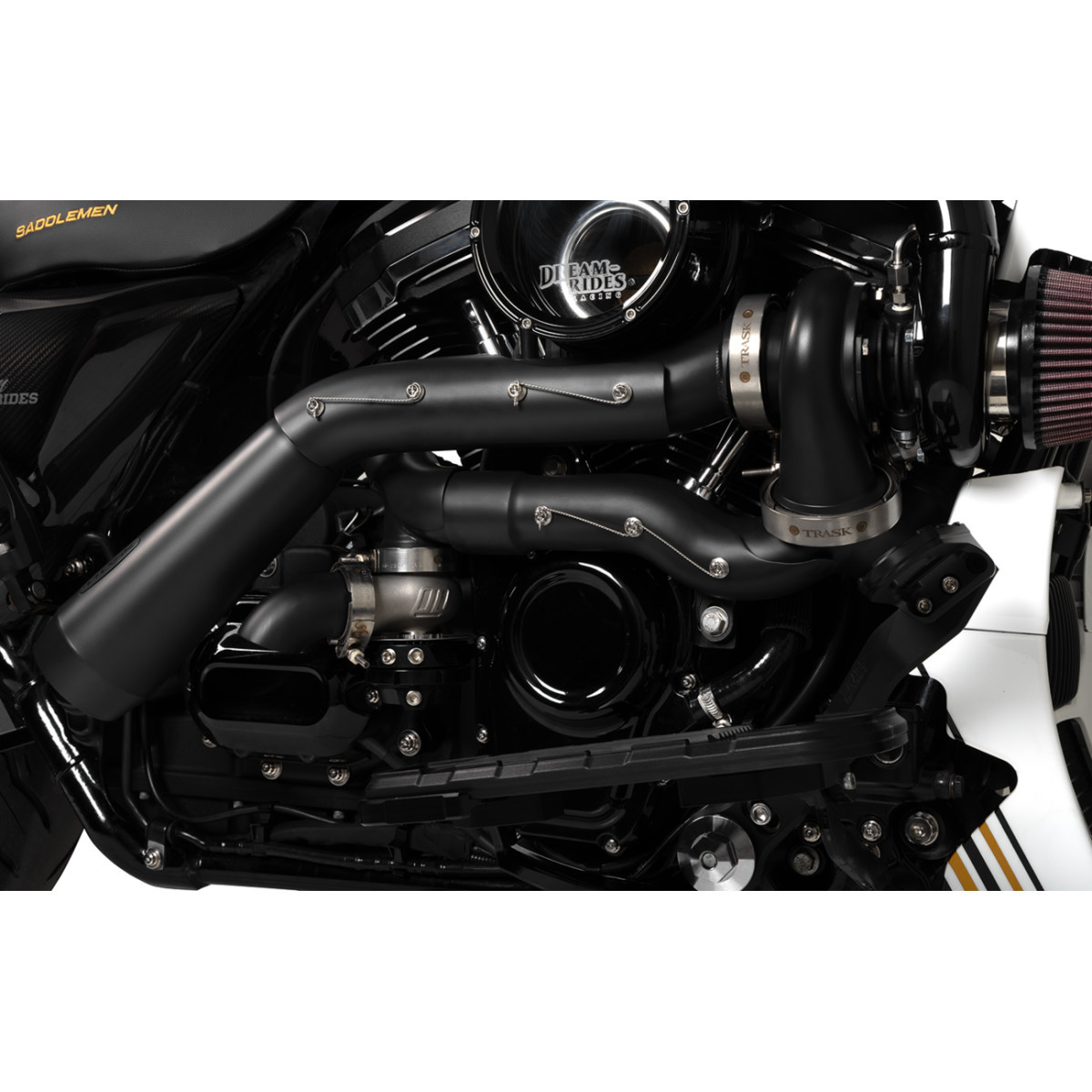 Trask #TM-7600-BK - Tornado Turbo Performance Kit - Black with Black Exhaust - M8