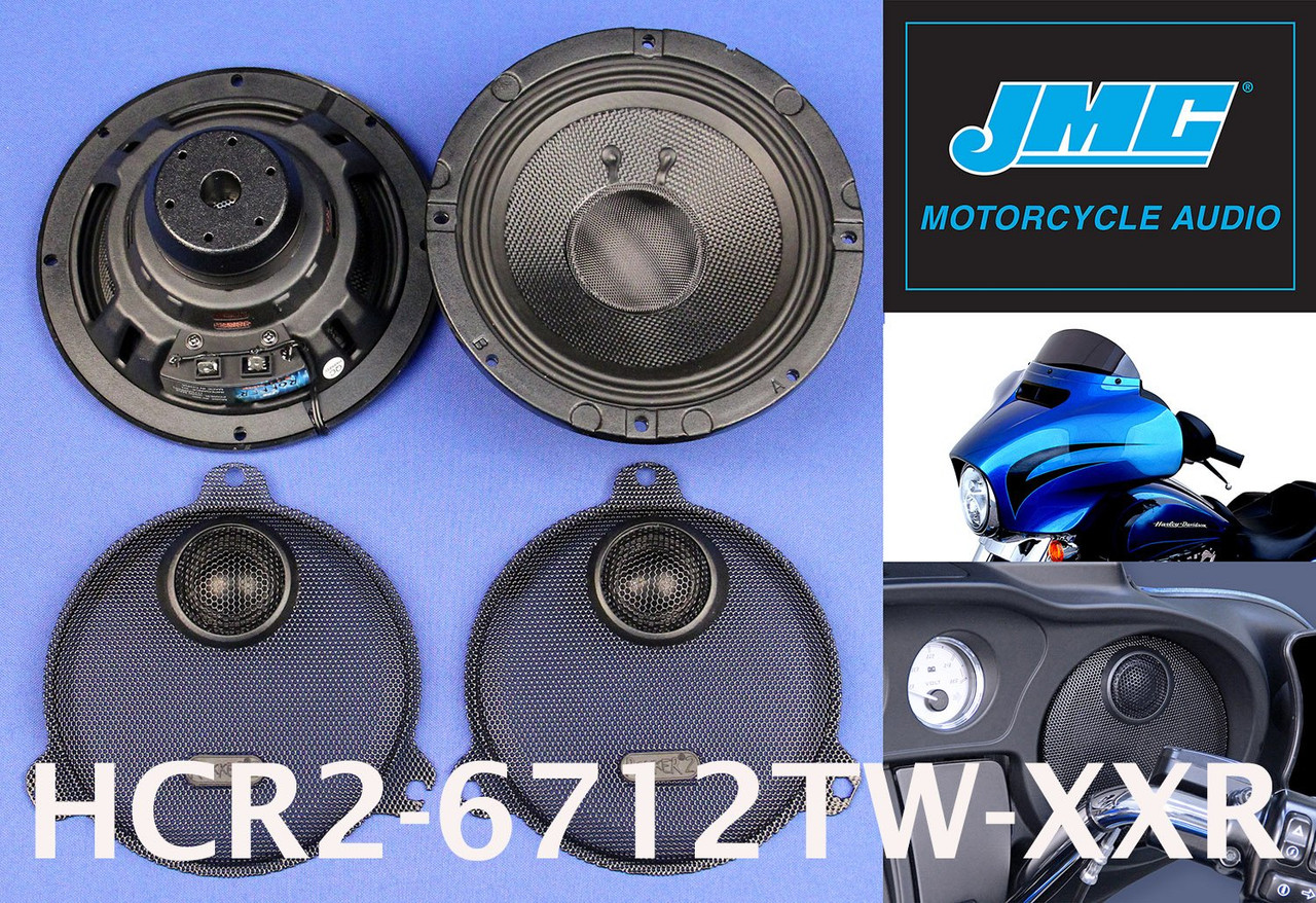 JMC ROKKER-2 6.71 Fairing Speaker Kit w-Grill-Tweeter 14-23 Harley StreetGlide 14-24 Ultra-CVO-Tri-Glide