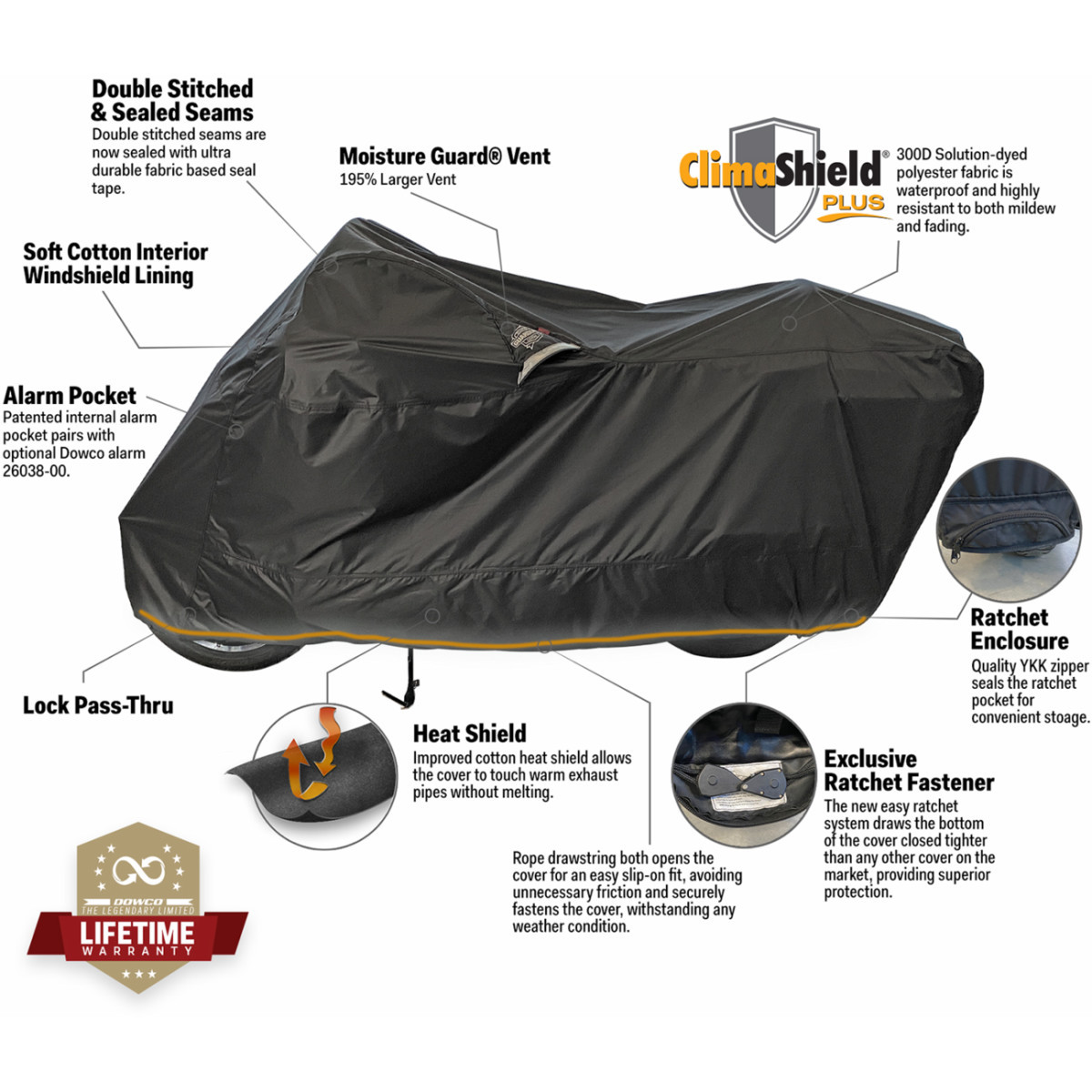 Dowco #52002-02 - Guardian® WeatherAll® Plus Ratchet Cover - Motorcycle - M