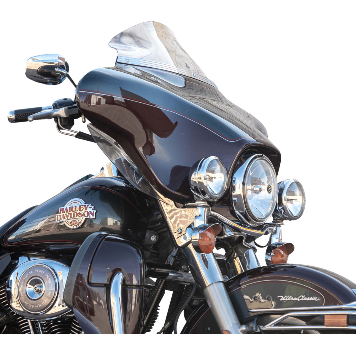 Klock Werks #KWW-01-0701 - Flare® Windshield - 6-1/2" - Clear - '96-'13 FLH