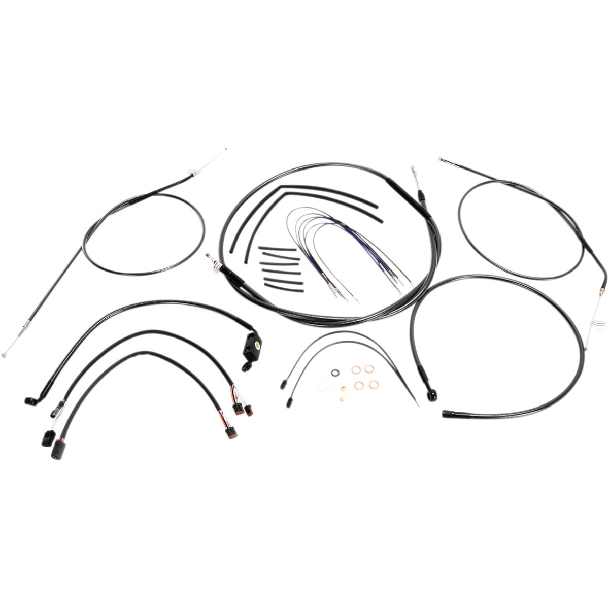 Magnum Shielding #487672 - Black Pearl™ Designer Handlebar Installation Kit - 15"-17" - '14-'22 Sportster