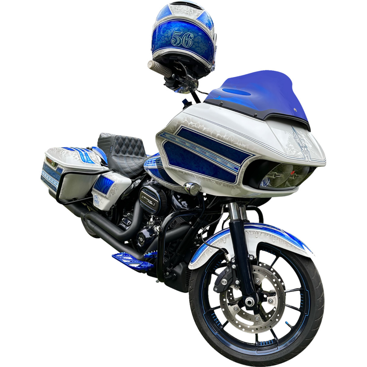 Klock Werks #KWW-01-0672 - Kolor Flare® Windshield - 9" - Blue - '15-'25 FLTR