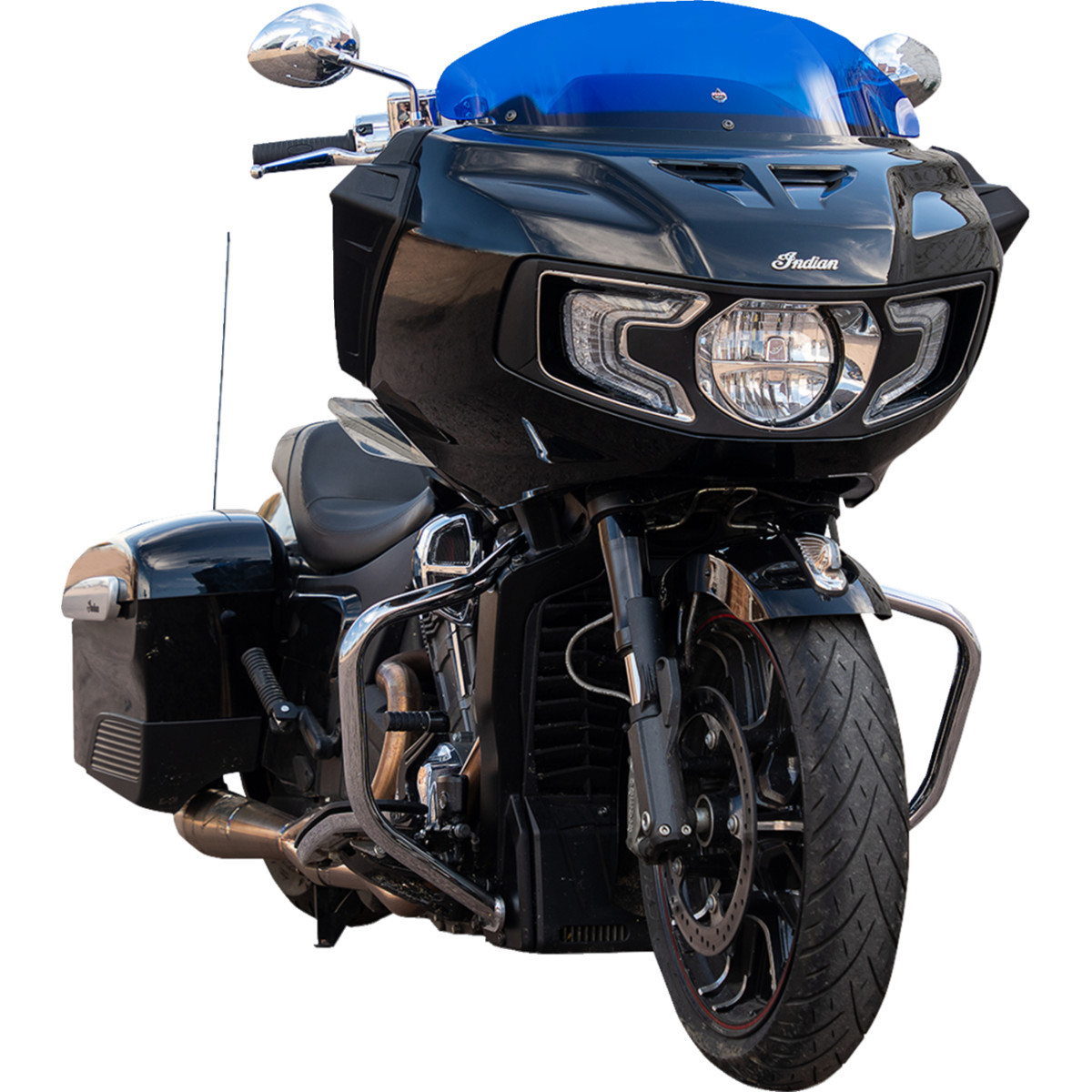 Klock Werks #KWW-04-0623 - Kolor Flare™ Windshield - 8" - Blue - Indian