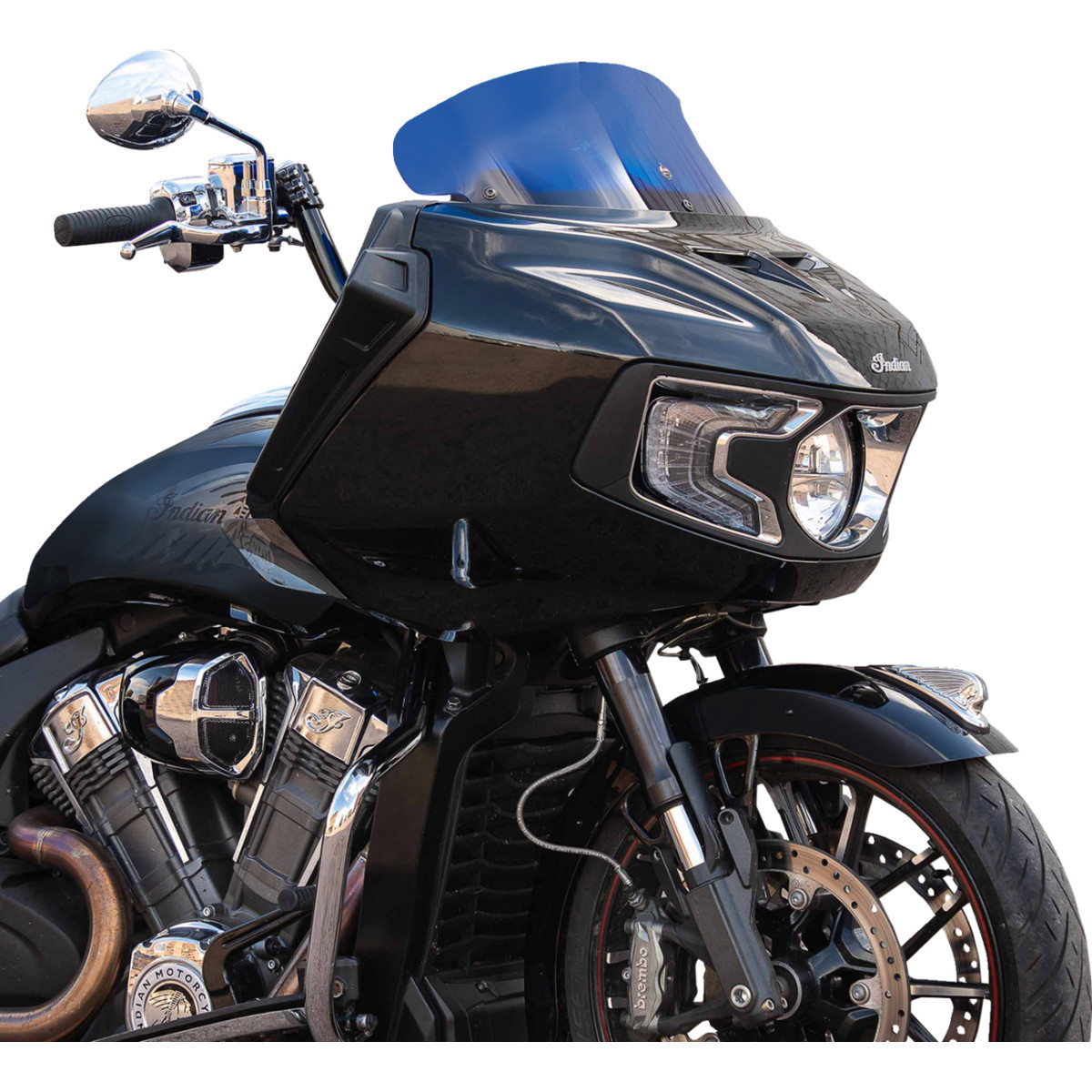 Klock Werks #KWW-04-0623 - Kolor Flare™ Windshield - 8" - Blue - Indian