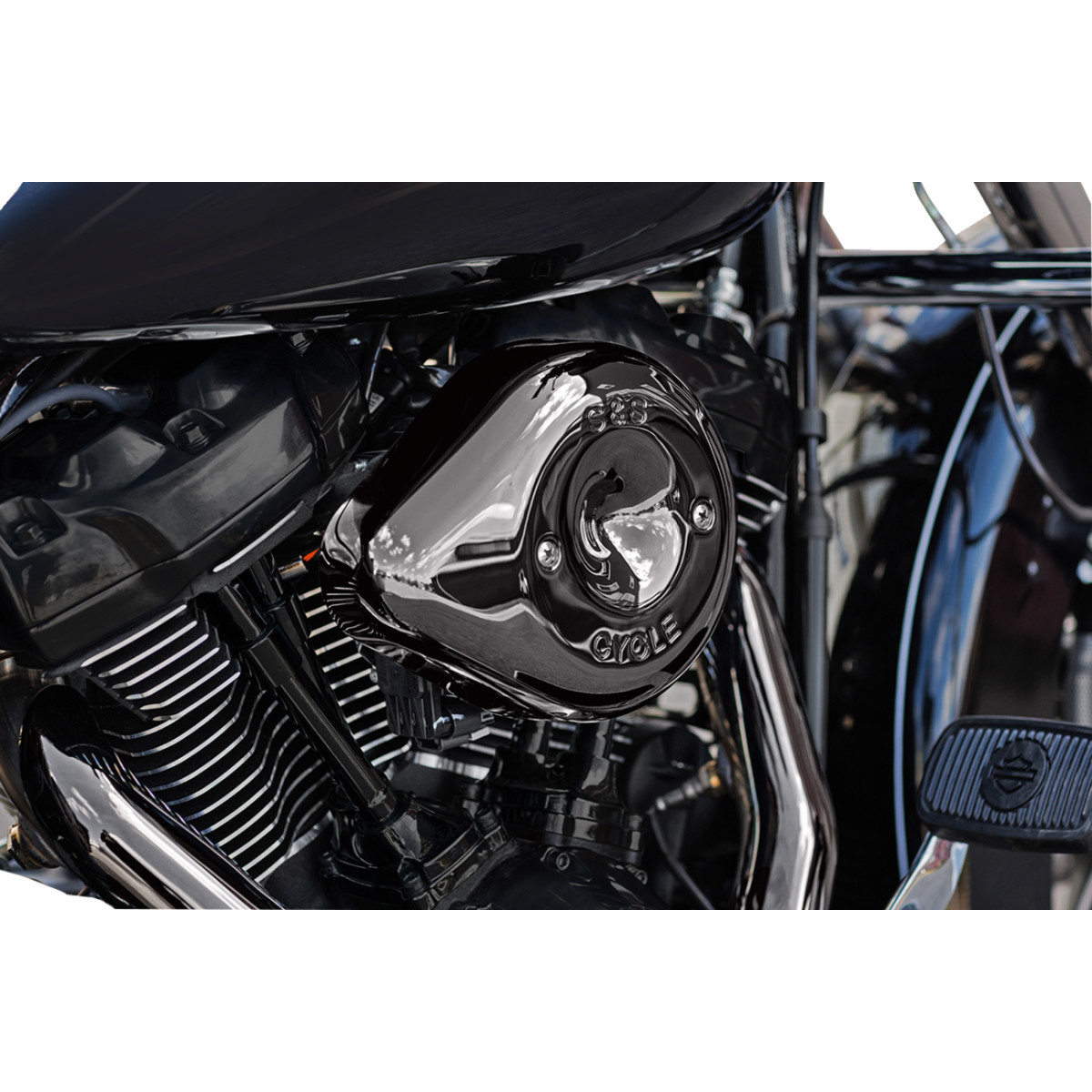 S&S Cycle #170-0779 - Stealth Teardrop Air Cleaner Cover - M8 - Lava Chrome