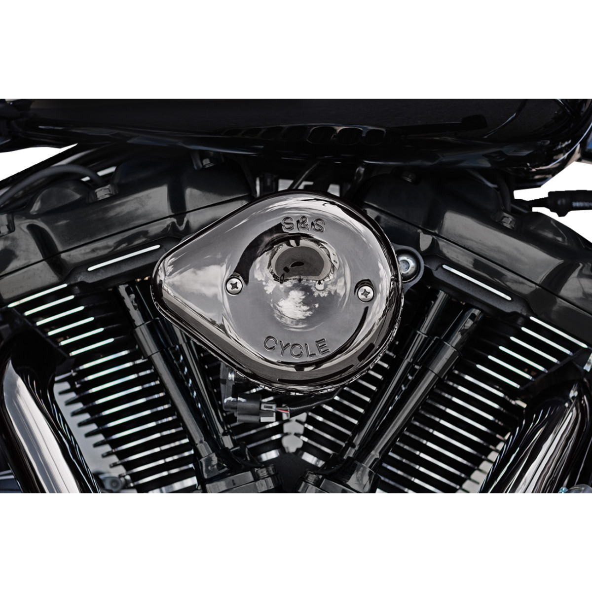 S&S Cycle #170-0780 - Stealth Mini Teardrop Air Cleaner Cover - M8 - Lava Chrome