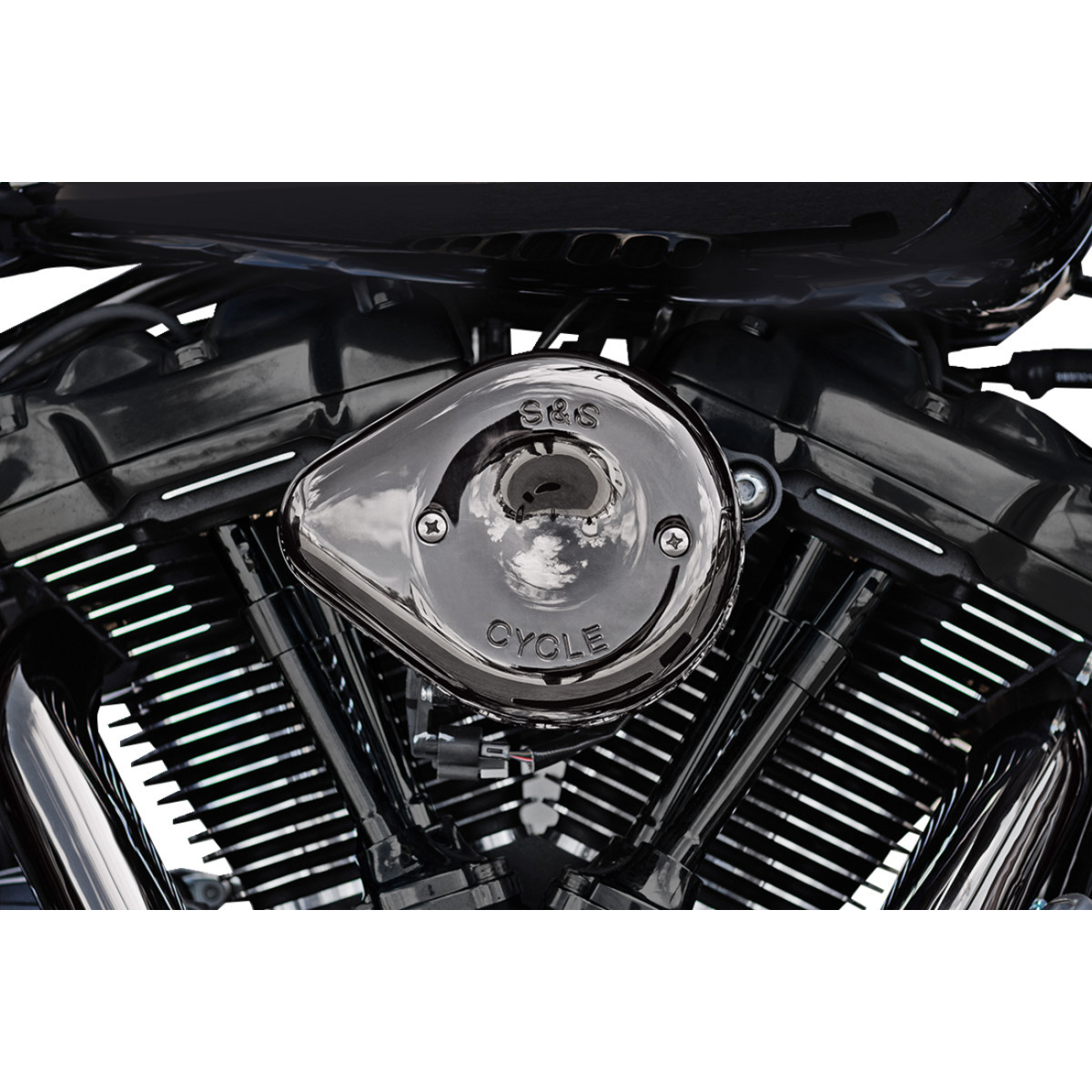 S&S Cycle #170-0782 - Stealth Mini Teardrop Air Cleaner - M8 - Lava Chrome