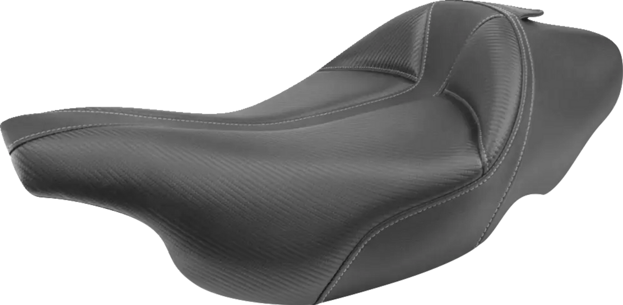 Saddlemen Dominator Solo Seat - w/o Backrest - Black w/ Gray Stitching - FLHT/FLTR '97-'07