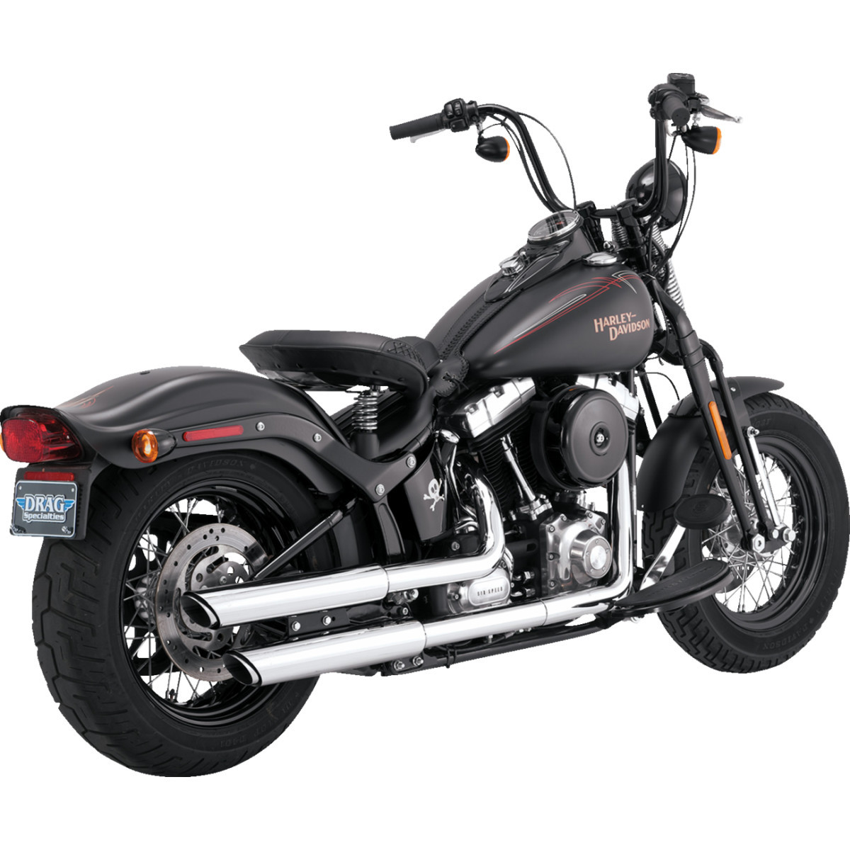 Vance & Hines #16842 - 3" Twin Slash Slip-On Mufflers - Chrome