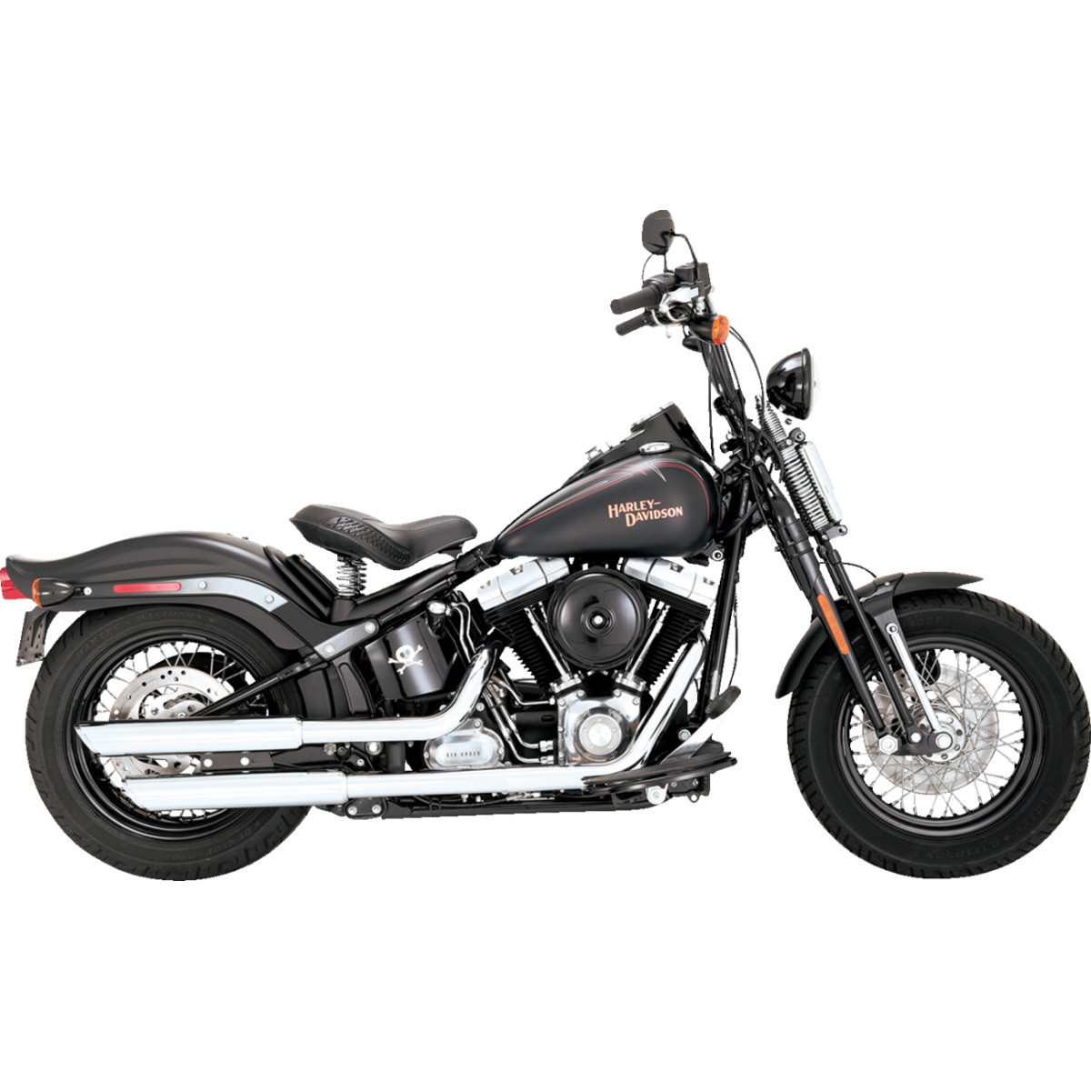 Vance & Hines #16842 - 3" Twin Slash Slip-On Mufflers - Chrome