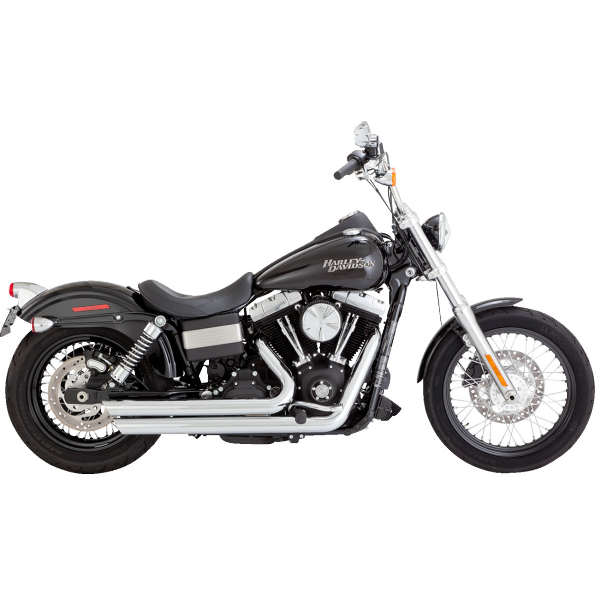 Vance & Hines #17958 - Big Shots Staggered Exhaust System - Chrome