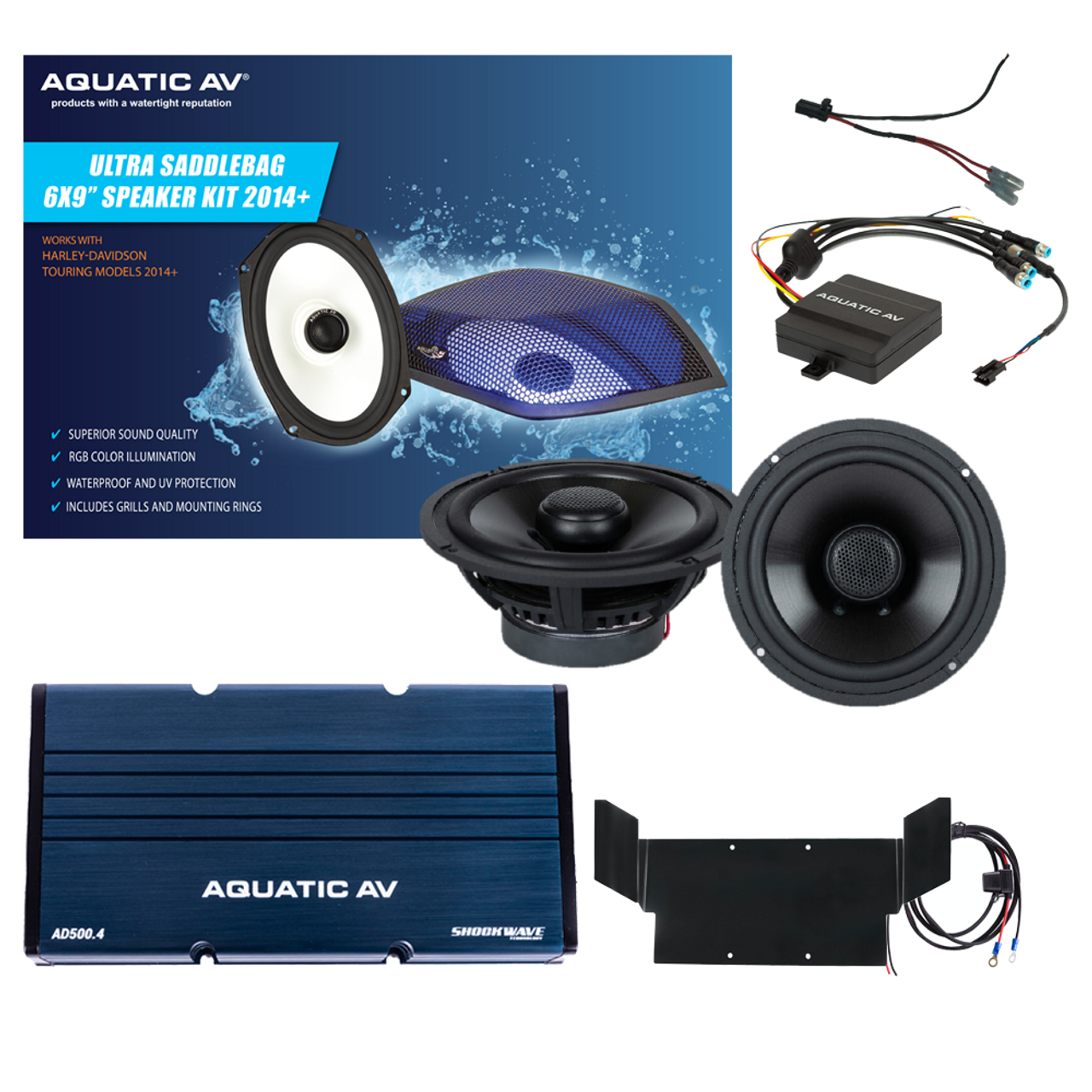 Aquatic AV BT300 - Ultra Speaker Kit Flht `98-13