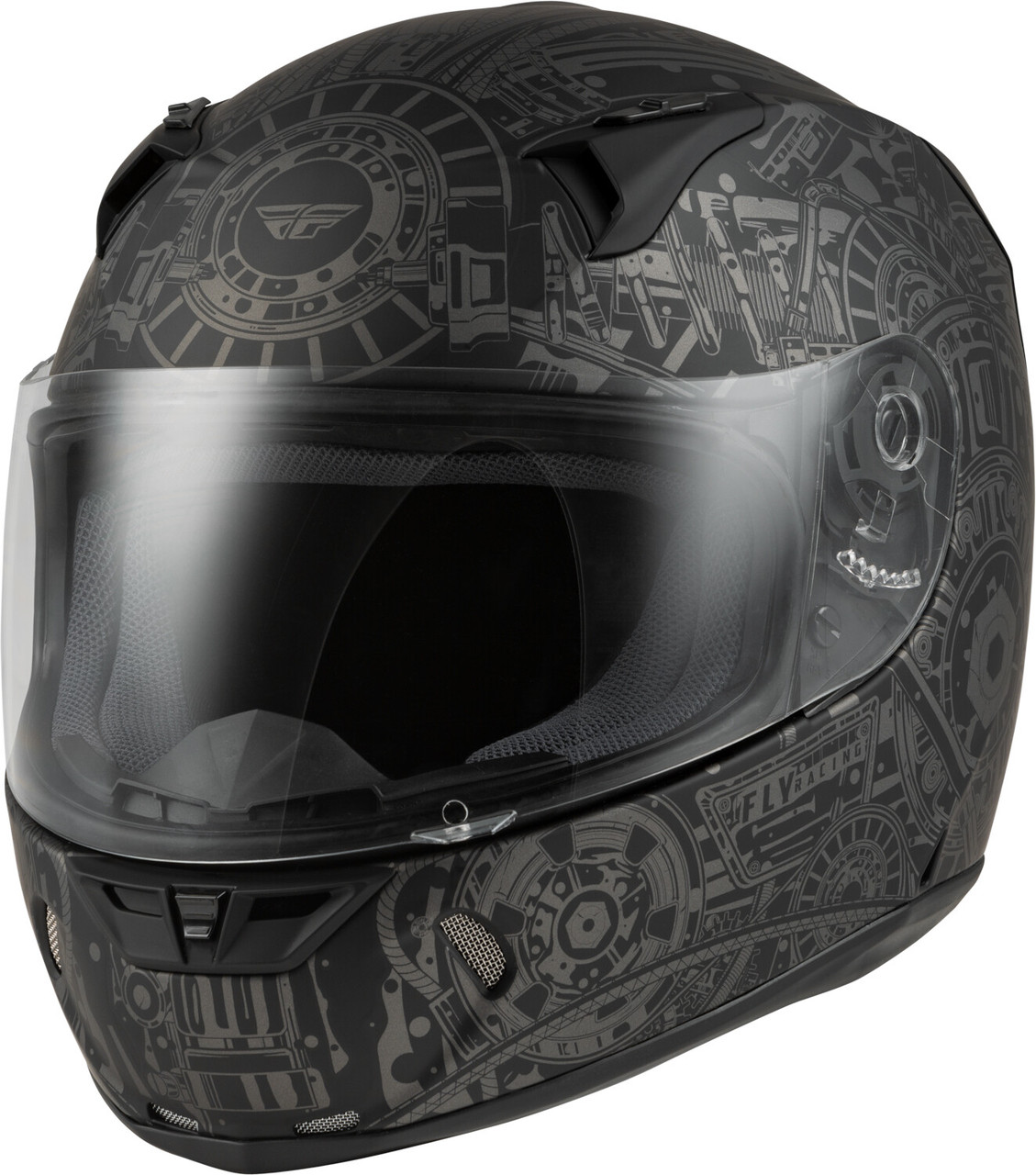 Fly Racing 73-83822X - Revolt Matrix Helmet Matte Grey/Black 2x