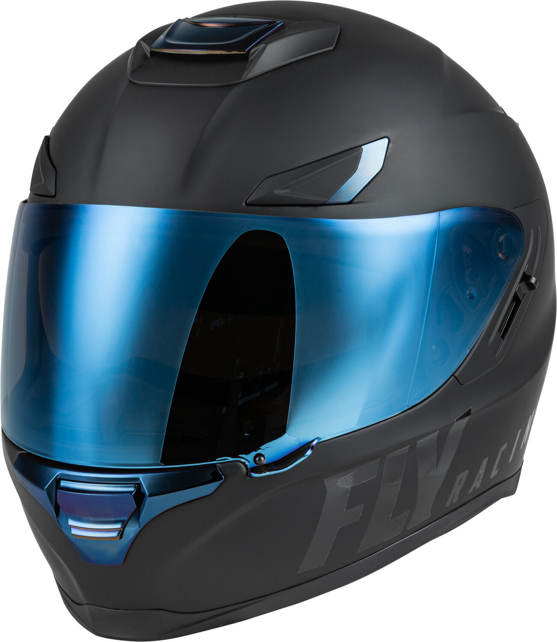 Fly Racing 73-8396S - Sentinel Recon Helmet Matte Black/Blue Chrome Sm