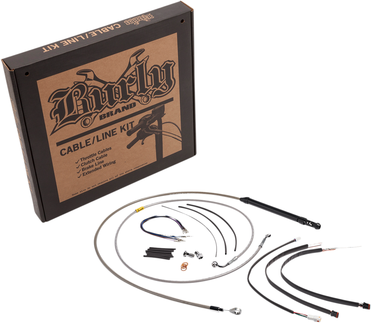 Burly Brand #B30-1244 - Control Kit - 16" Gorilla Handlebars - Stainless