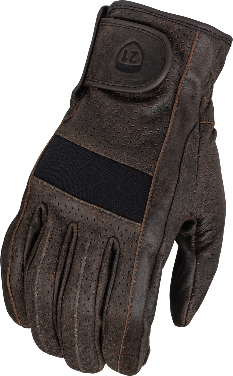 Highway 21 489-0043M - Jab Perforated Gloves Brown Md