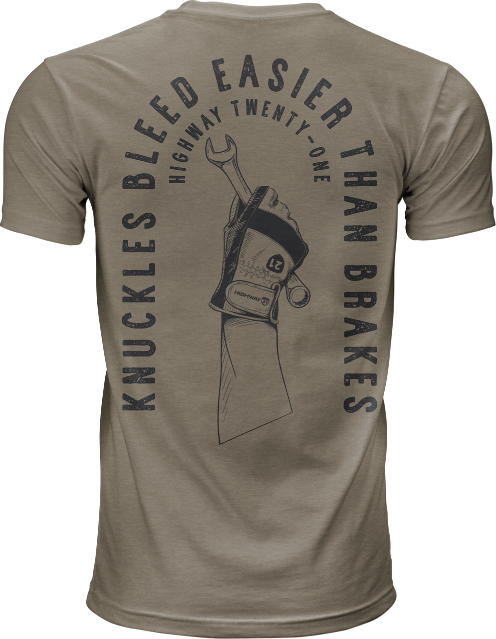 Highway 21 489-2003S - Knuckles Tee Grey Sm
