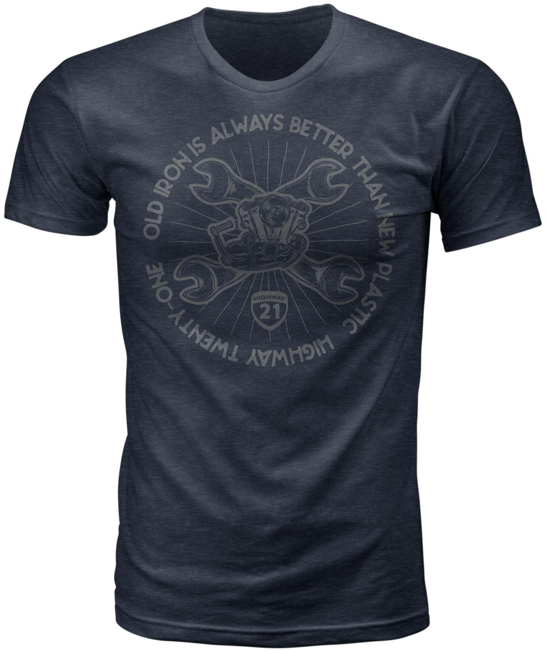 Highway 21 489-2005M - Old Iron Tee Midnight Navy Md