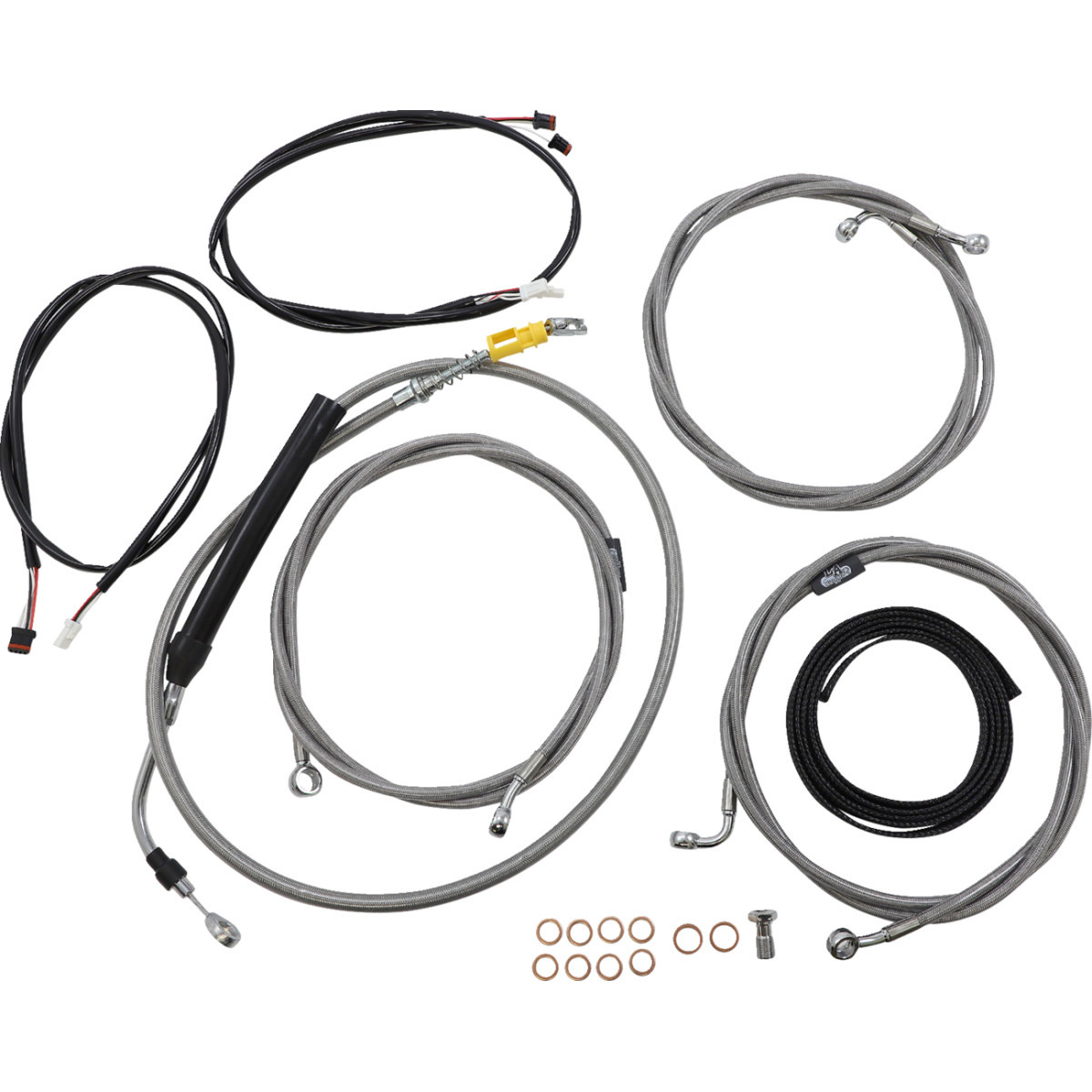 LA Choppers #LA-8056KT3-13 - Complete Plug-and-Play Cable Kit - 12" - 14" Handlebars - '21-'22 FLH - ABS - Stainless