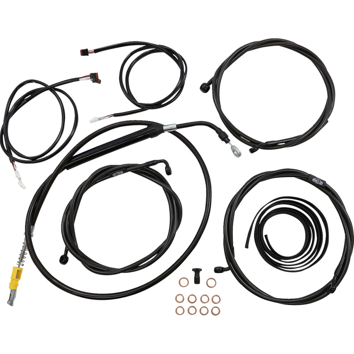 LA Choppers #LA-8056KT3-16M - Complete Plug-and-Play Cable Kit - 15" - 17" Handlebars - '21-'22 FLH - ABS - Midnight