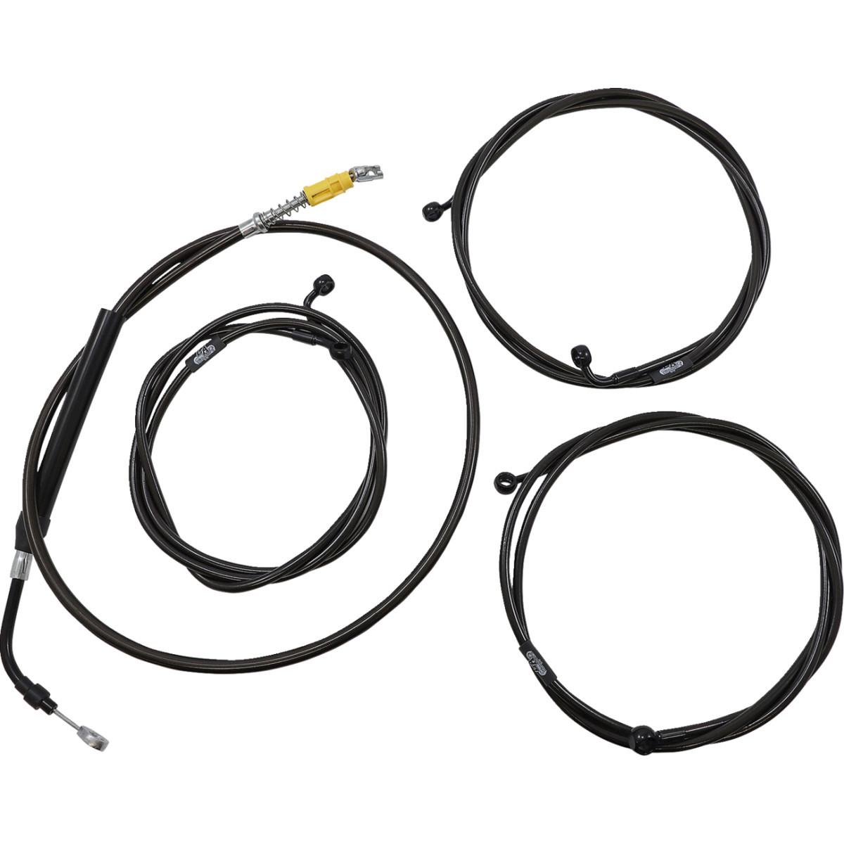 LA Choppers #LA-8056KT3-19M - Complete Plug-and-Play Cable Kit - 18" - 20" Handlebars - '21-'22 FLH - ABS - Midnight