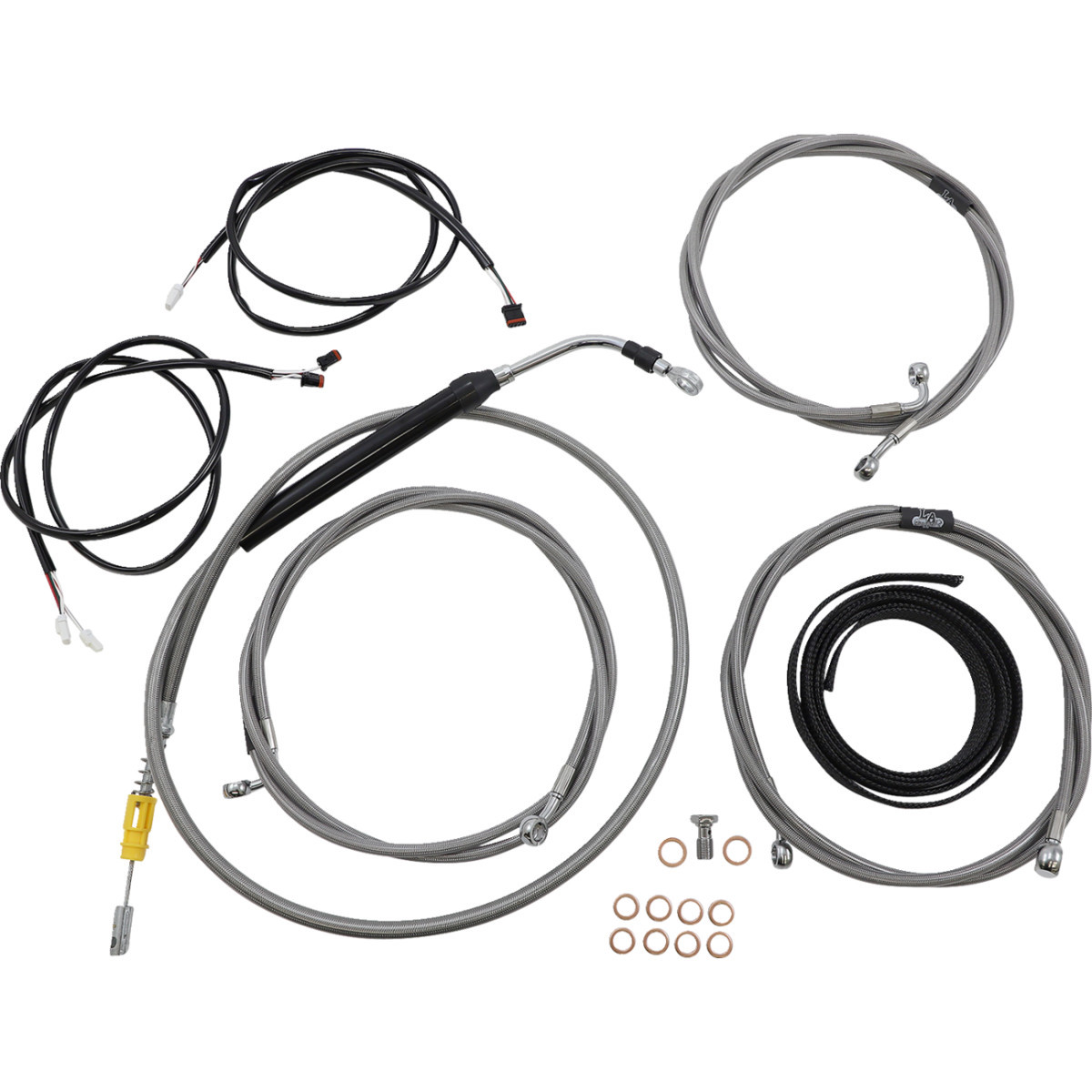 LA Choppers #LA-8056KT3-16 - Complete Plug-and-Play Cable Kit - 15" - 17" Handlebars - '21-'22 FLH - ABS - Stainless