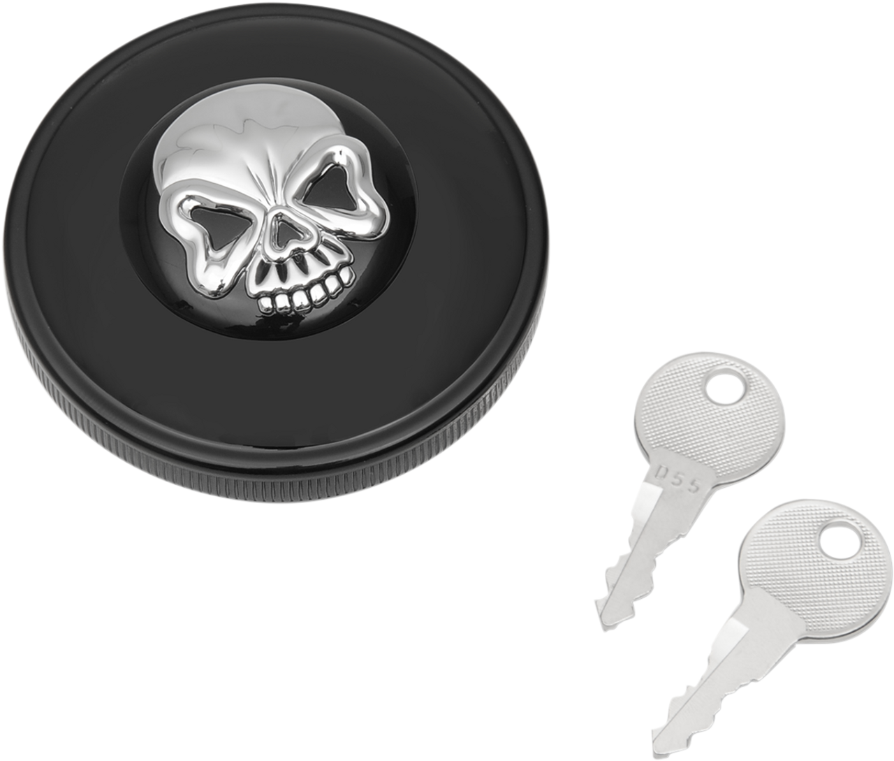 Non-Vented Skull Locking Gas Cap - Black