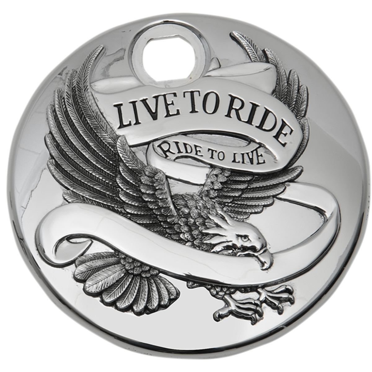 Drag Specialties - "Live to Ride" Console Door - Chrome