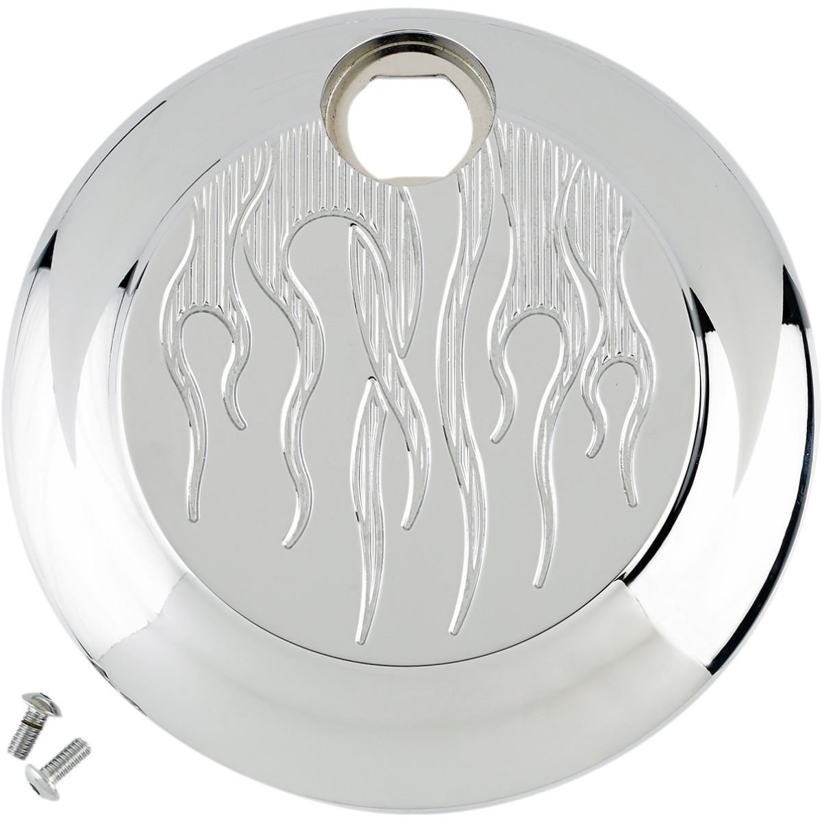 Joker Machine #04-522-3 - Fuel Door - Flame - Chrome