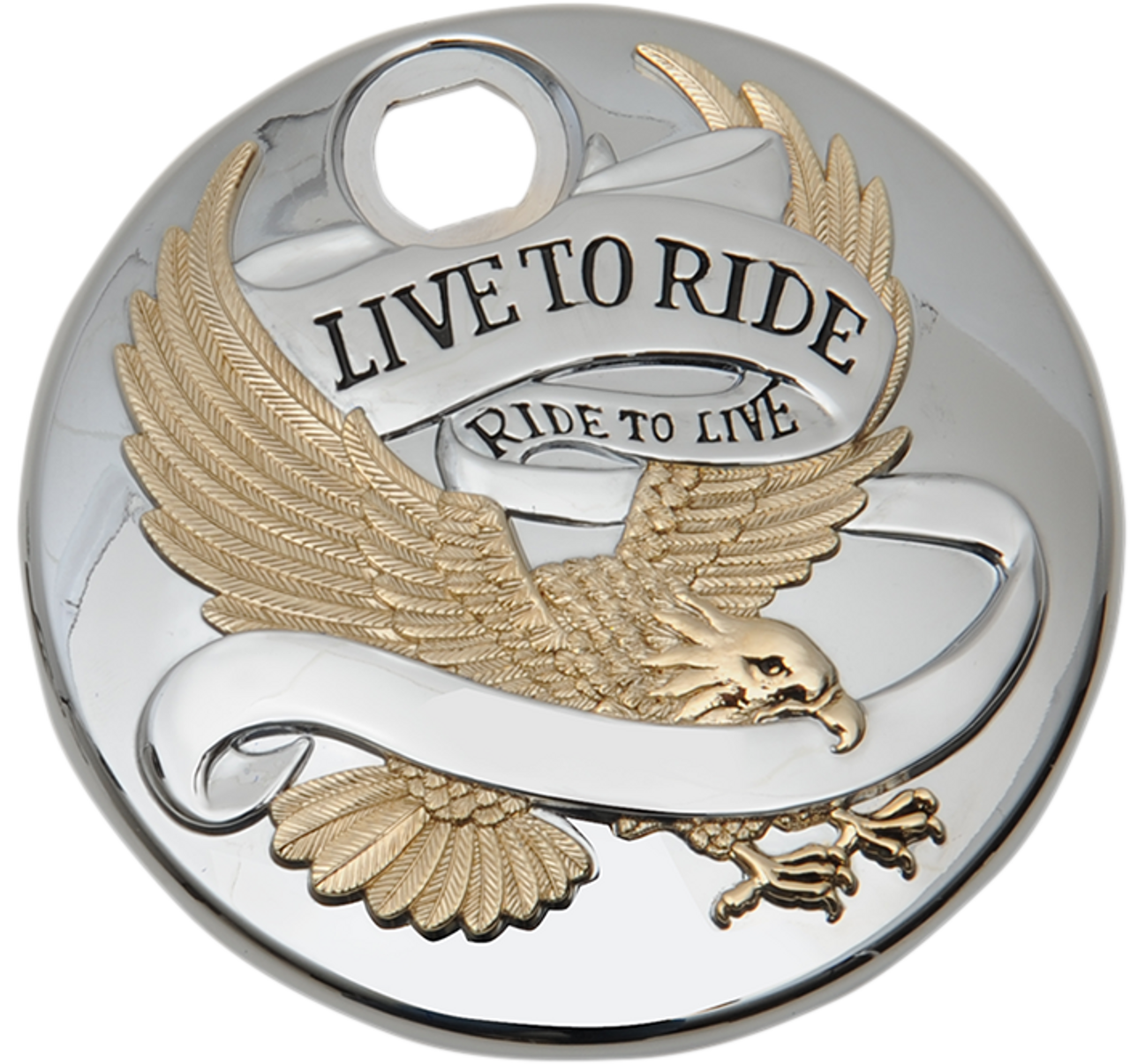 Live to Ride Console Door - Chrome with Gold