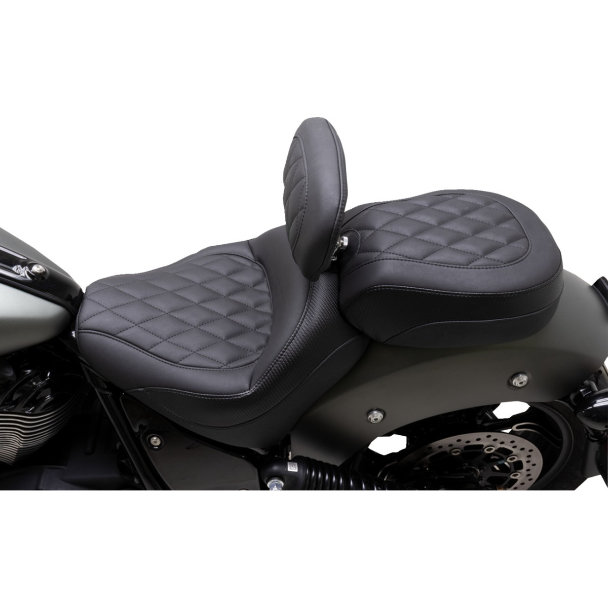 Mustang #89741 - Recessed Passenger Seat - Black - Diamond Stitch - Chief '22-'23