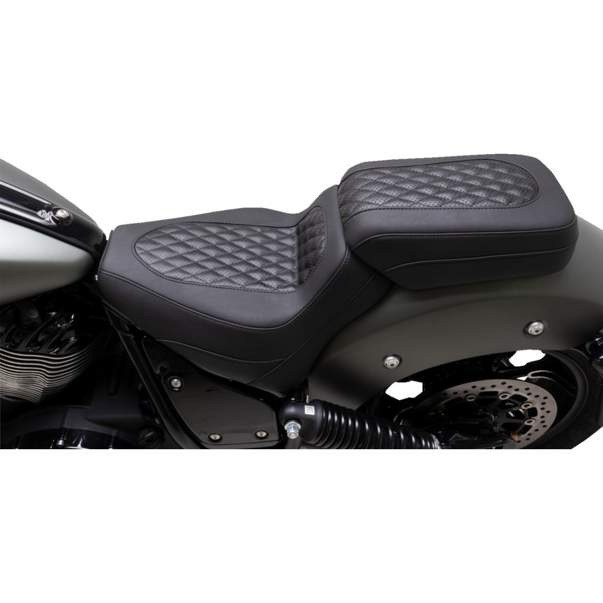 Mustang #88201 - Squareback Seat - Solo - Black - Diamond Stitch - Chief '22-'24
